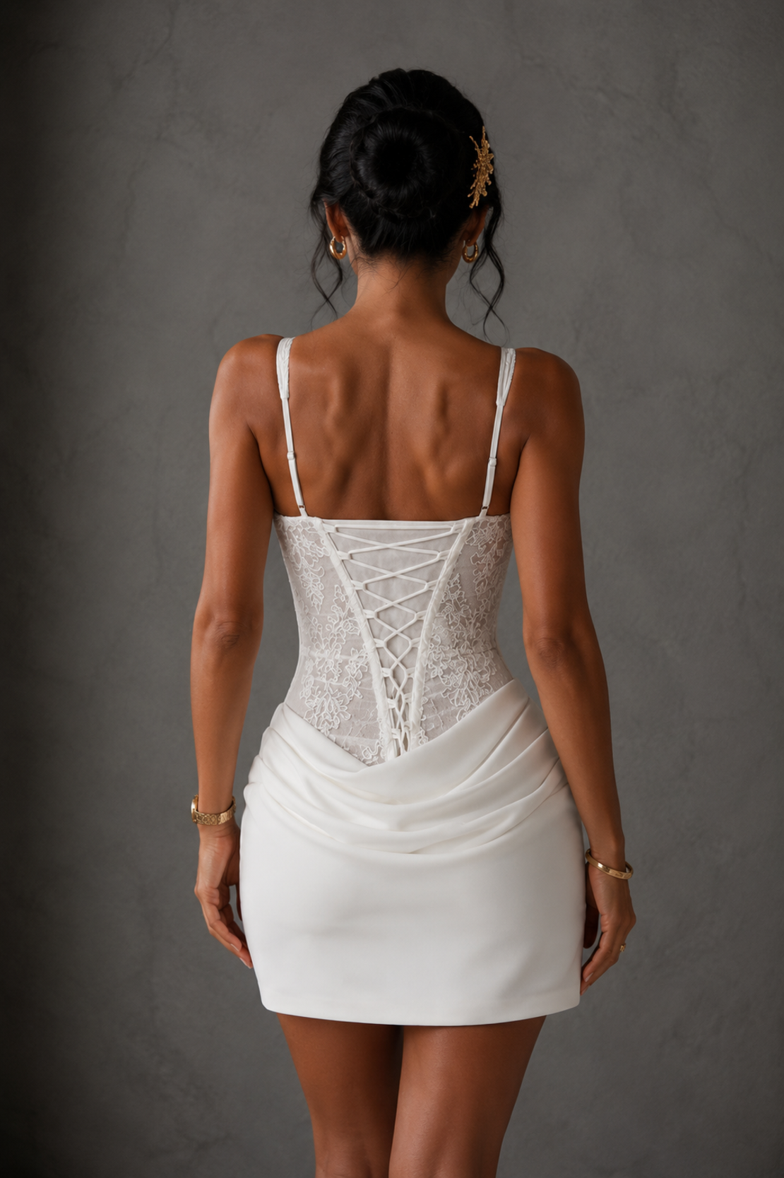 “ Aloha Ivory Muse Corset Mini Dress” - Елегантна рокля