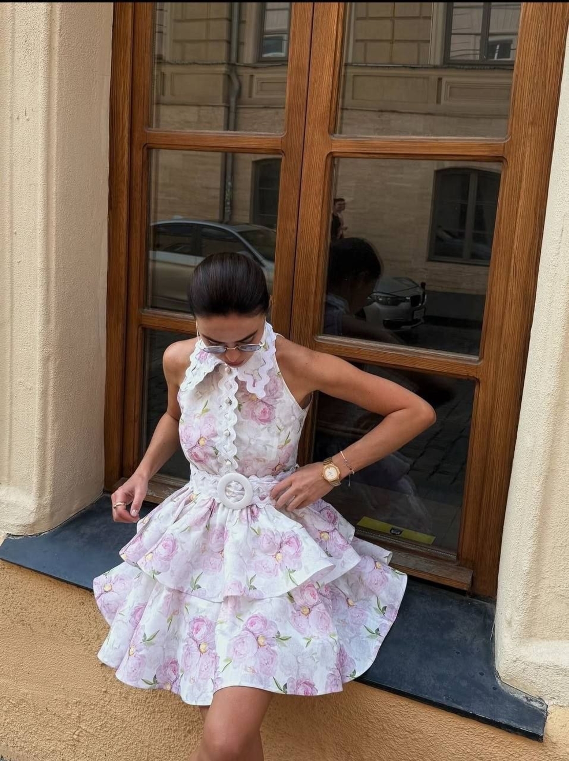“ Floral Belle” white - Ленена Рокля