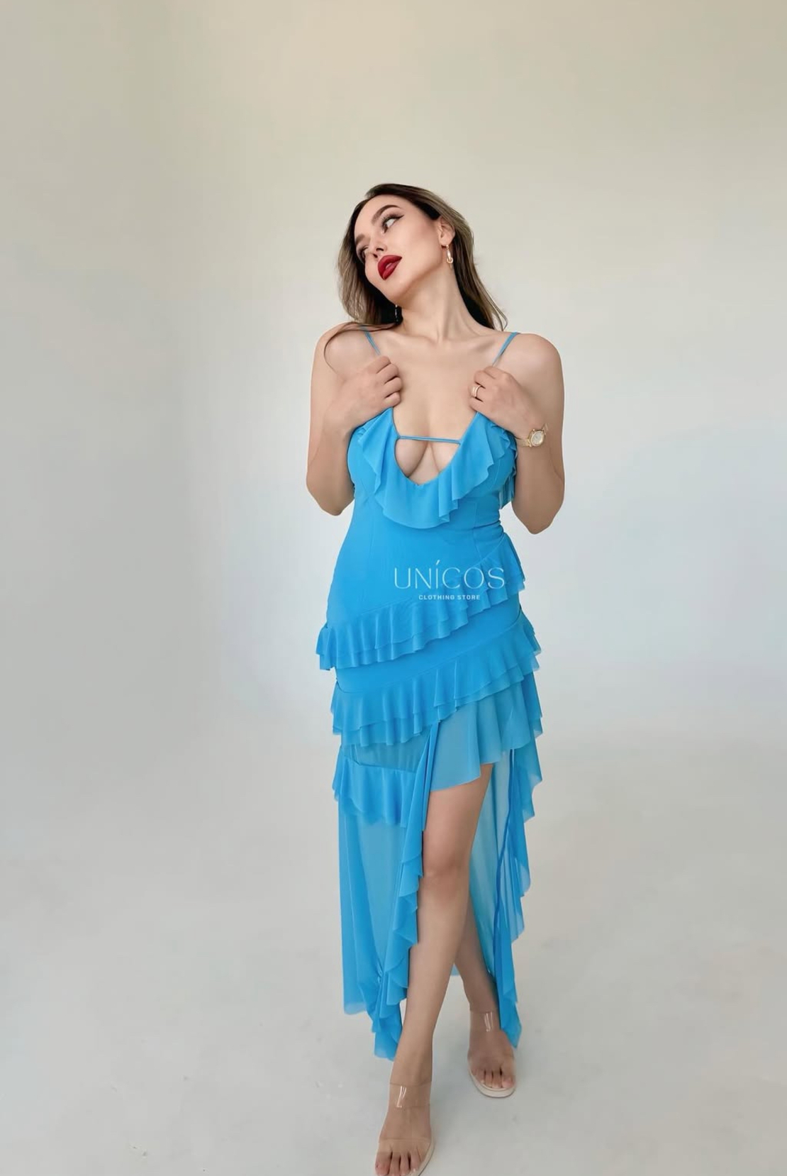 Асиметрична рокля „Лятна магия“ blue
