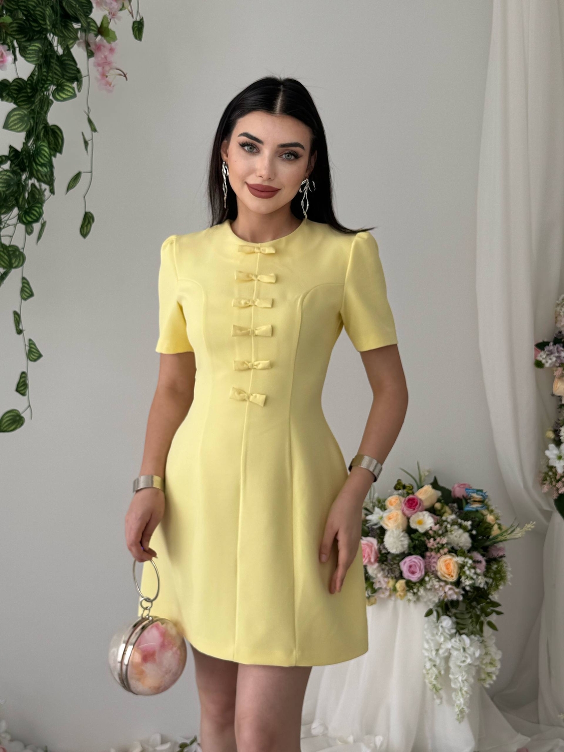 “Bella”yellow - рокля с панделки