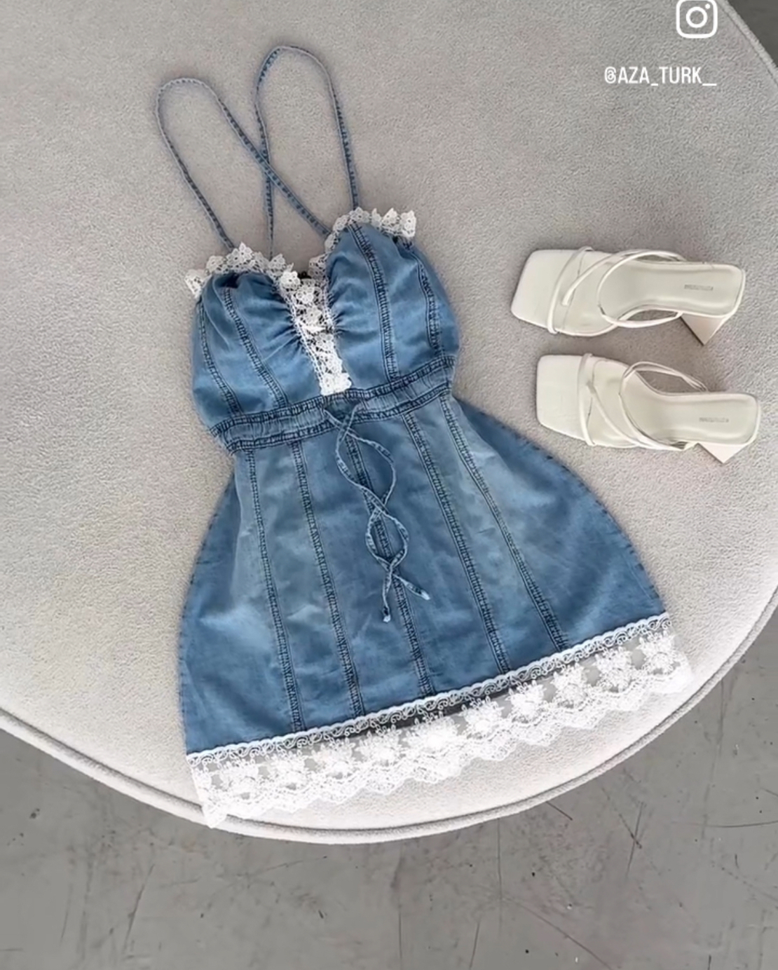 “ Denim Lace Dress “ - дънкова рокля с дантела