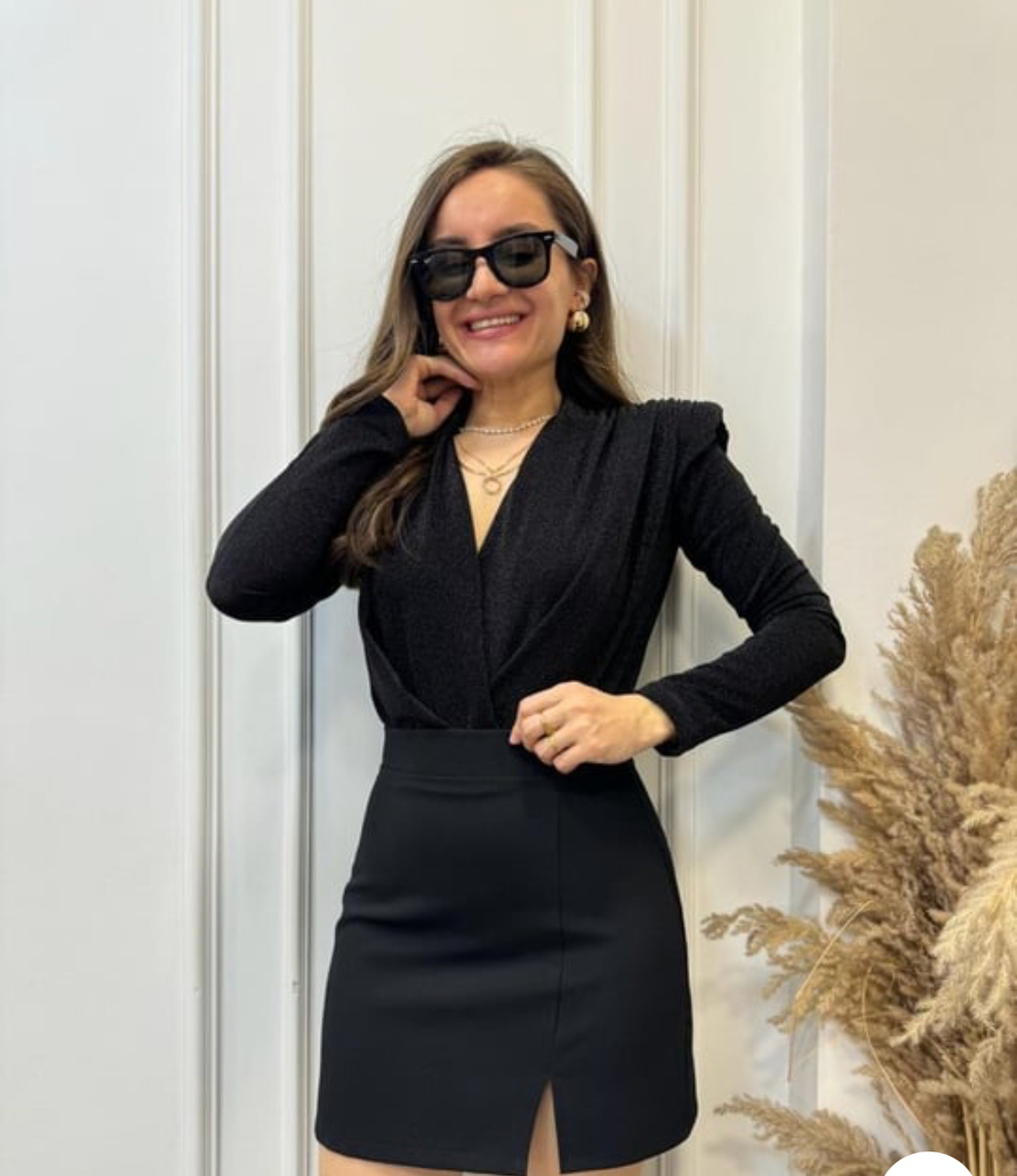 “Shine Motion Bodysuit” Black– Блестящо парти боди