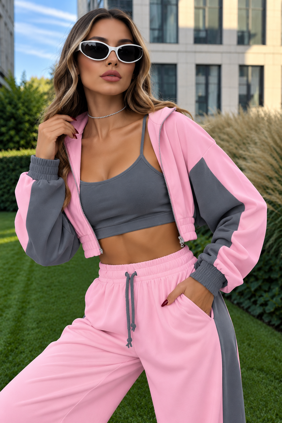 “ Velour for you “ pink - спортен екип 3 части