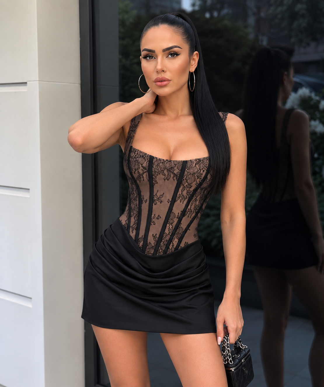 “Aloha Noir Corset Mini Dress “ - Елегантна мини рокля