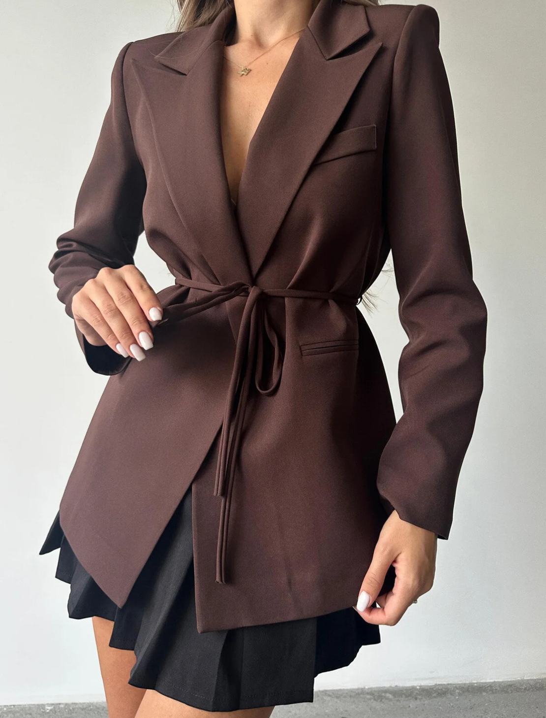 Mocha Modern Blazer - Кафяв Блейзър