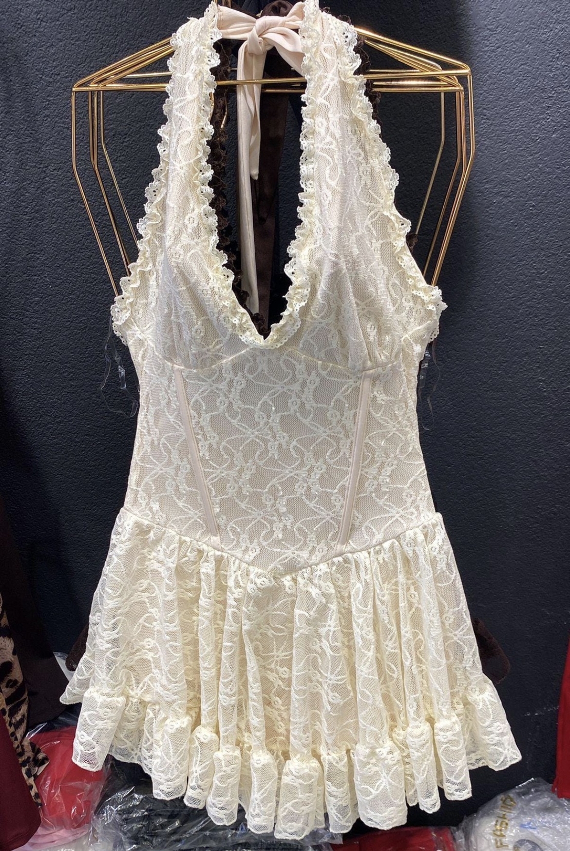 “  Elena Lace Dress“ - дантелена мини рокля-гащеризон