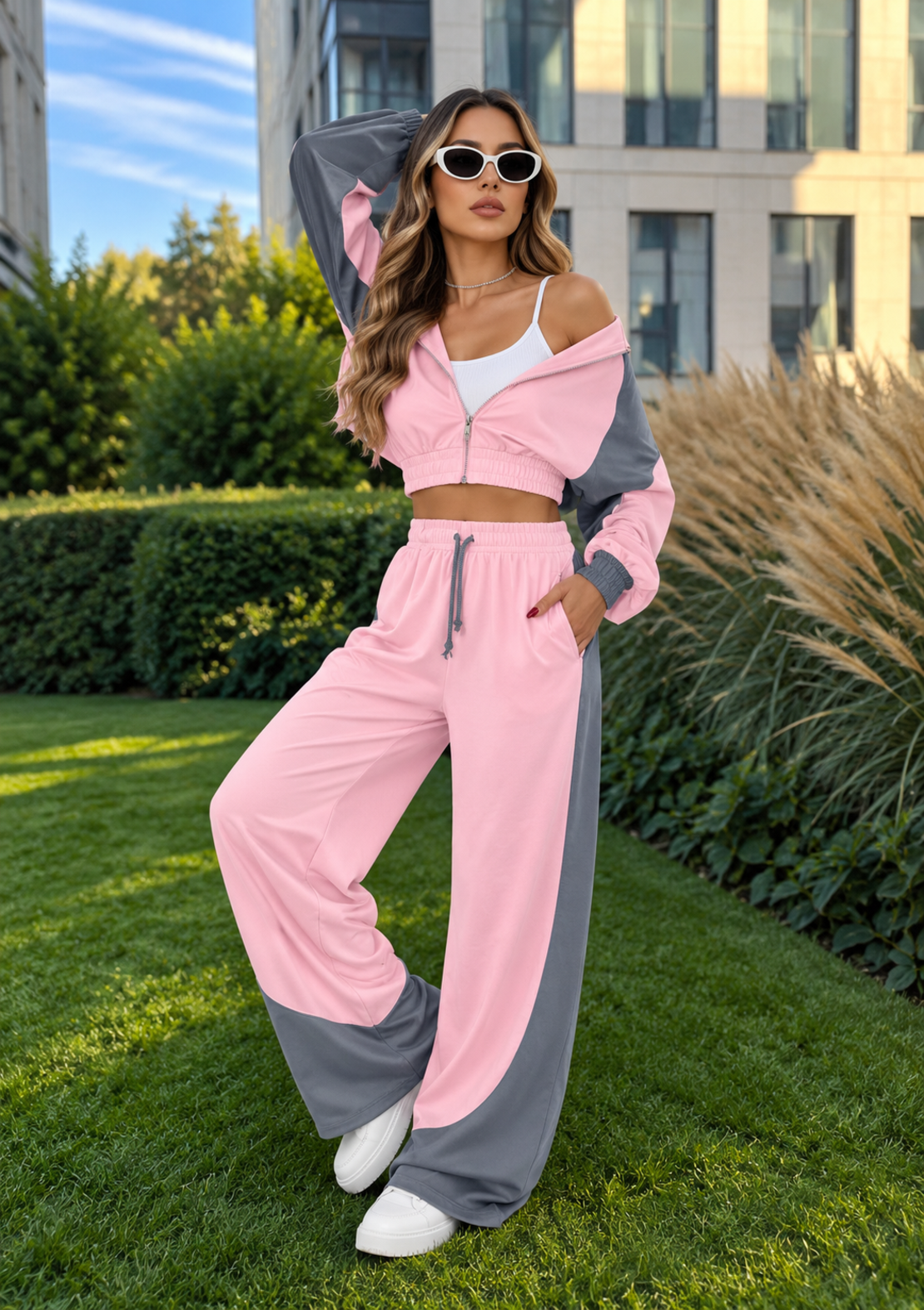 “ Velour for you “ pink - спортен екип 3 части