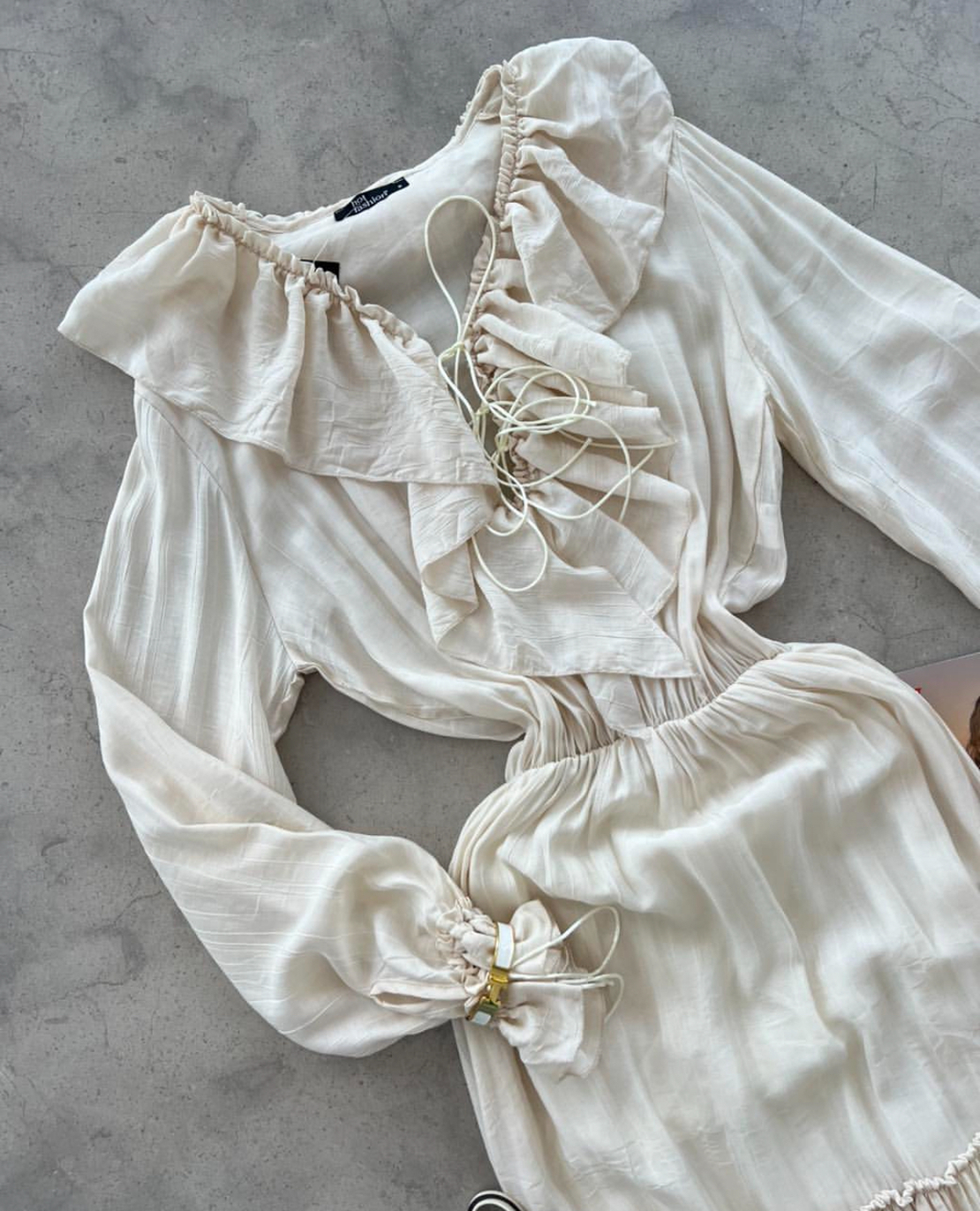 Дълга Риза-Рокля “Breeze Tie” ekru