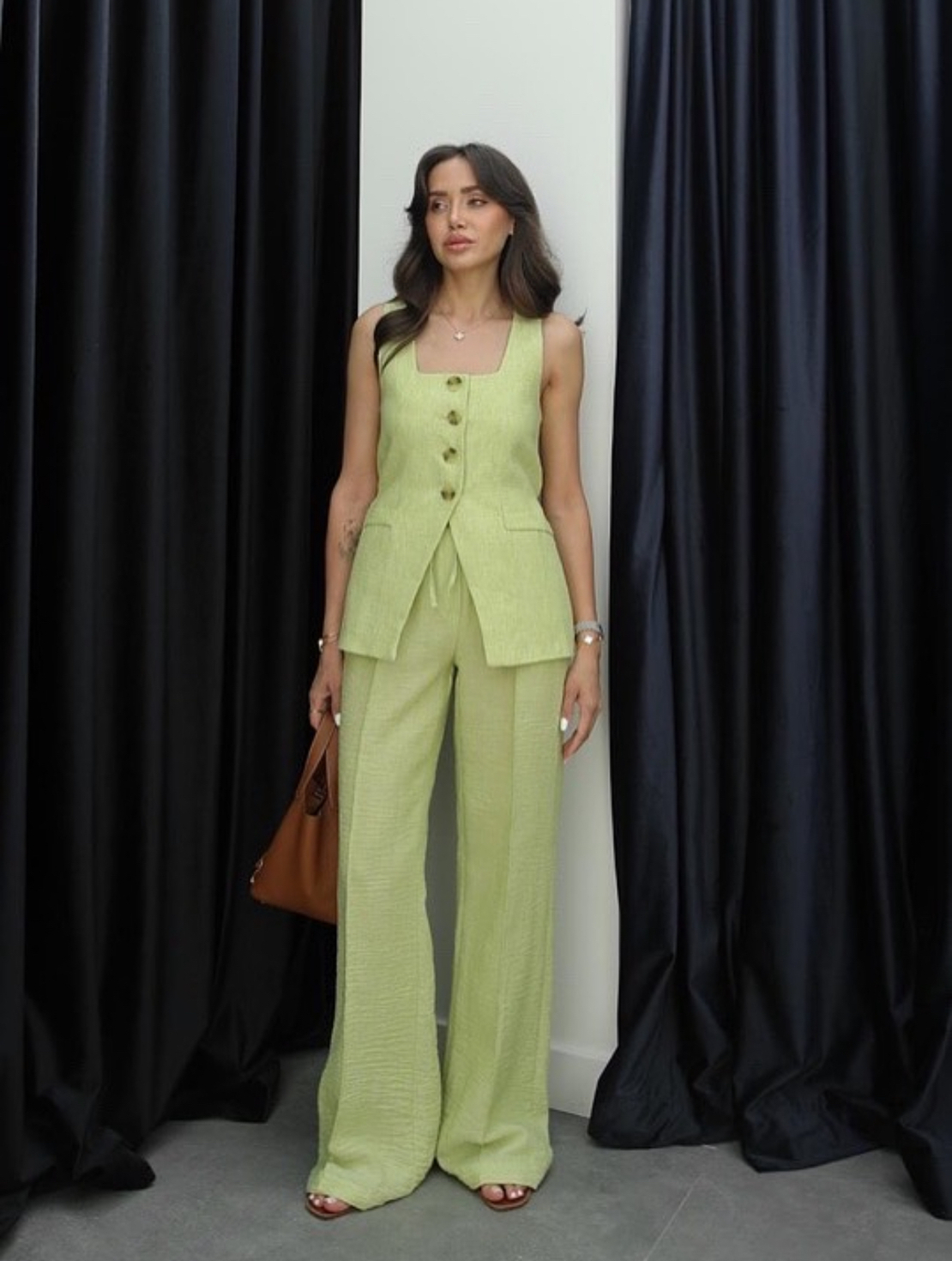 URBAN CHIC Комплект елек и панталон green