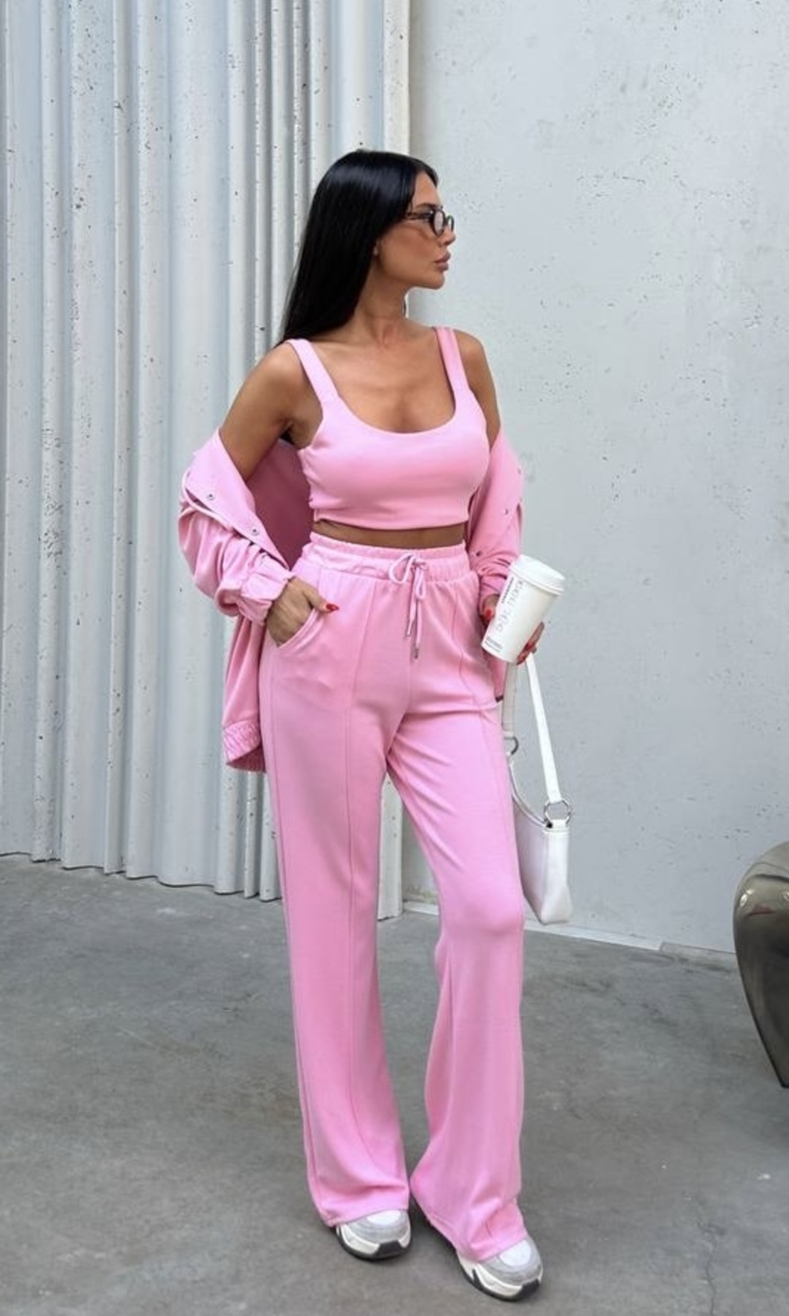 Ona Flow Set Pink - спортно-елегантен комплект от 3 части