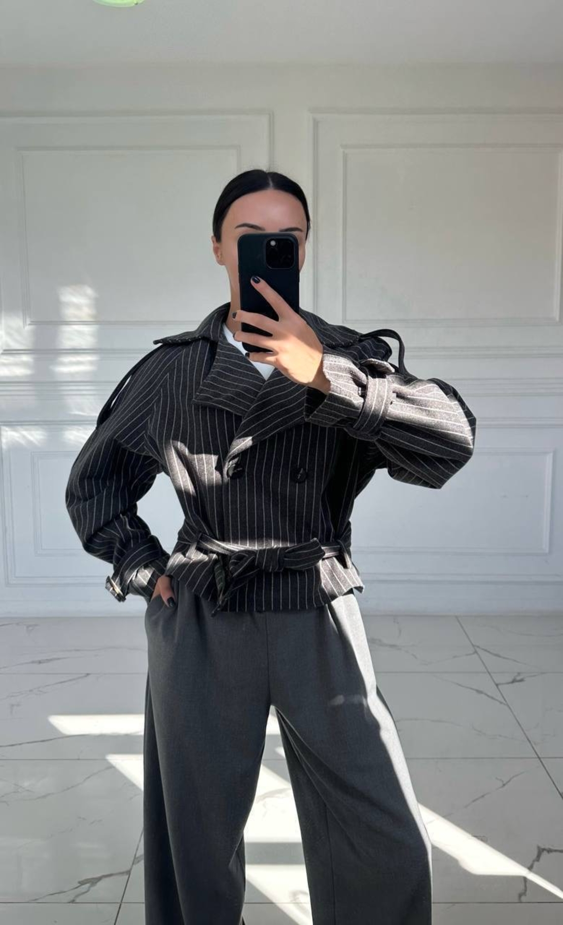 Rocker Fit Преходно палто с колан на райе