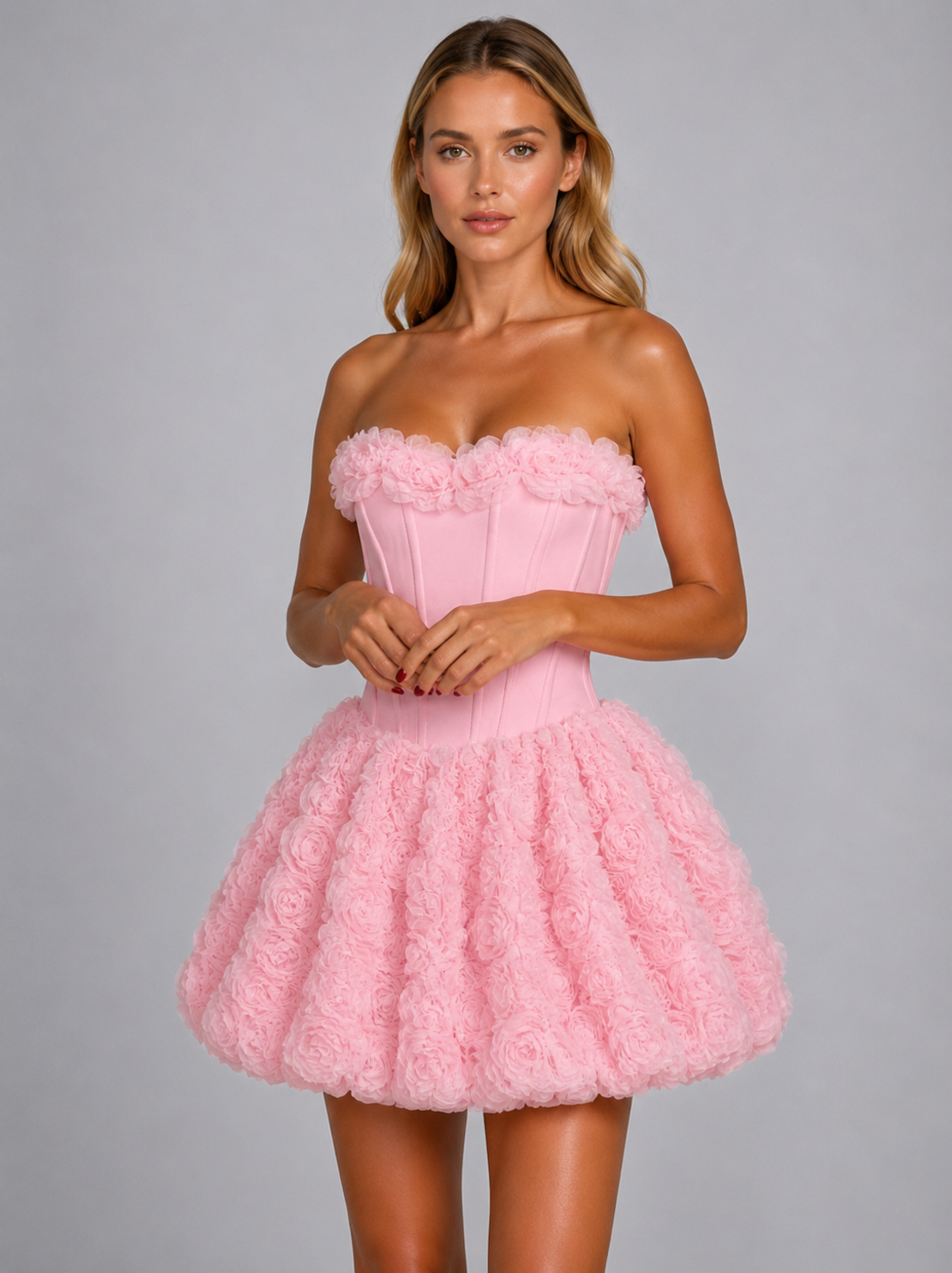 “ Angel Rosé Bloom Corset” pink - Рокля с 3Д рози