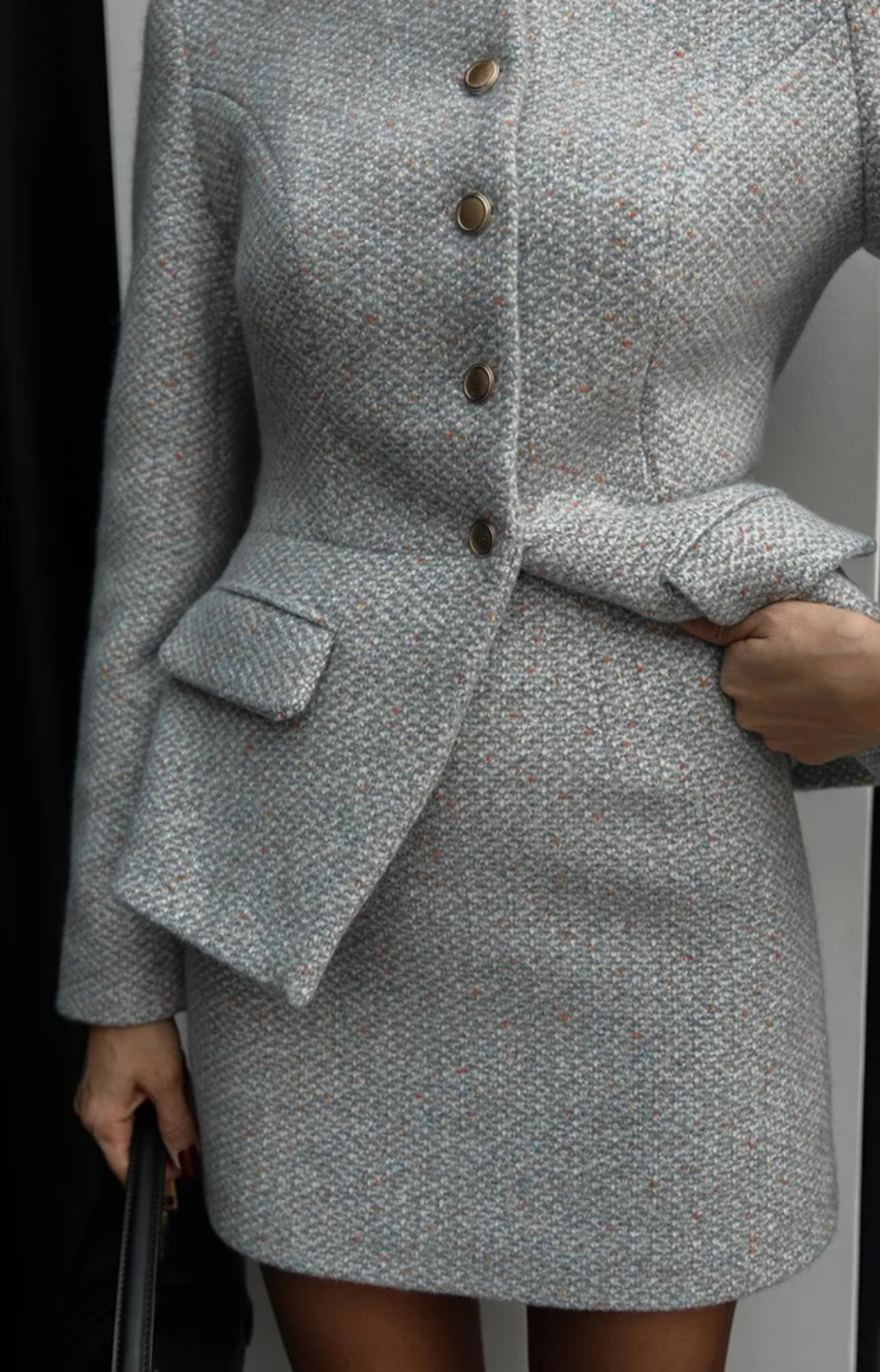 “ Paris Elegance”   Grey – елегантен комплект сако и пола