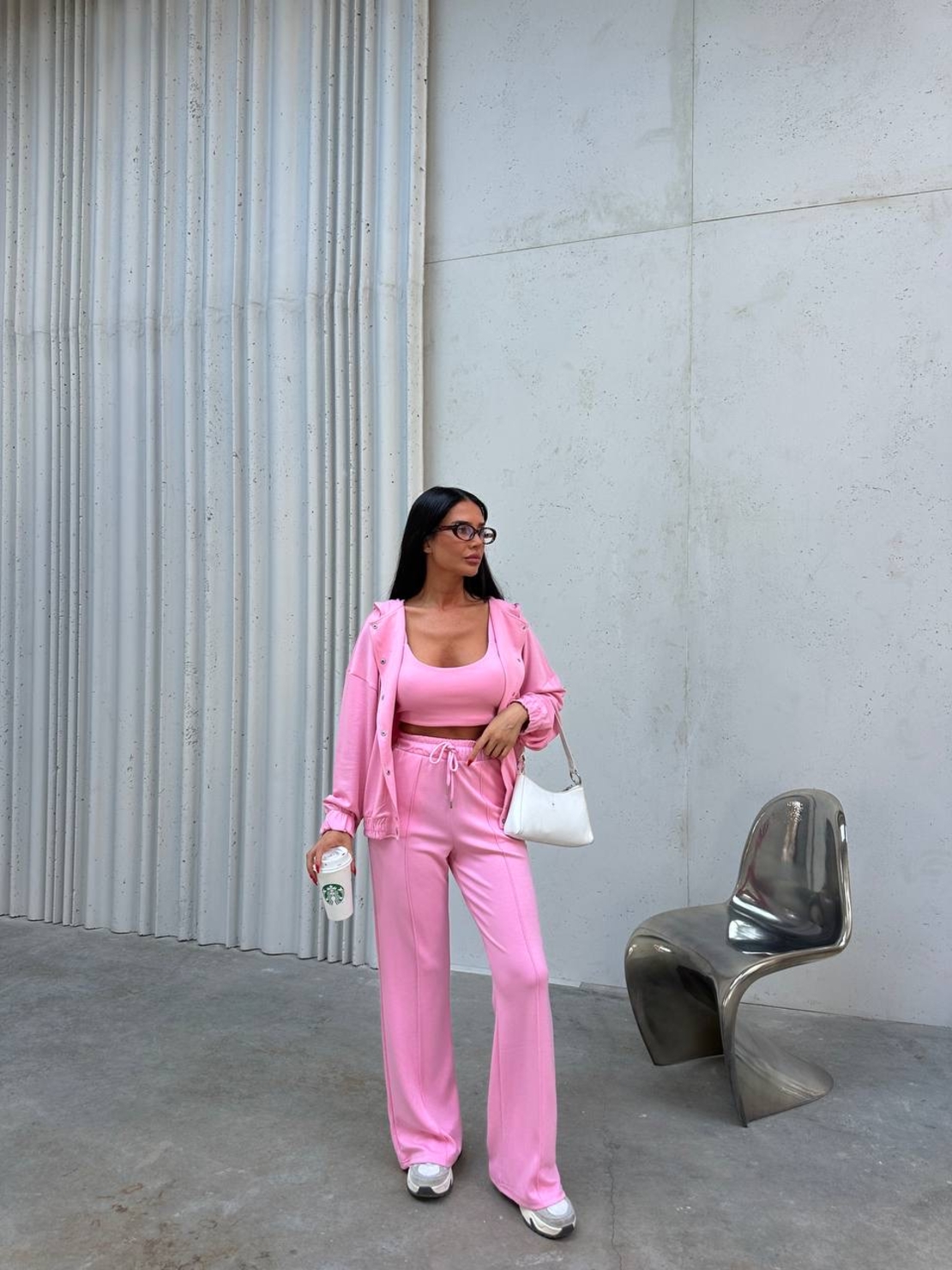 Ona Flow Set Pink - спортно-елегантен комплект от 3 части