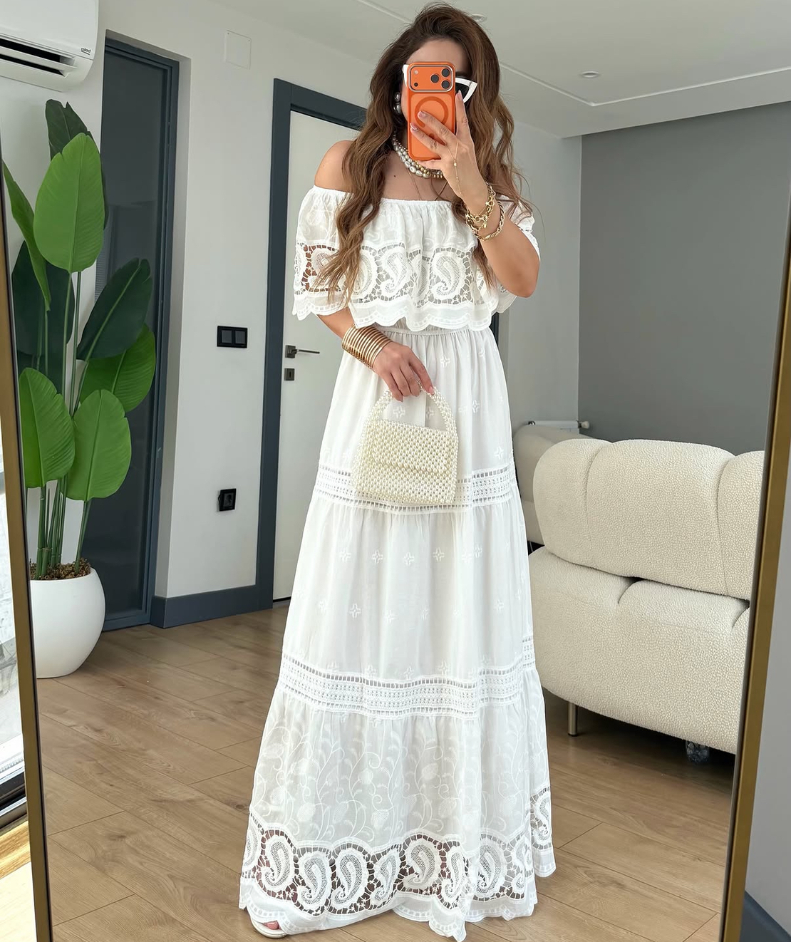 “Mykonos “ Бяла макси рокля