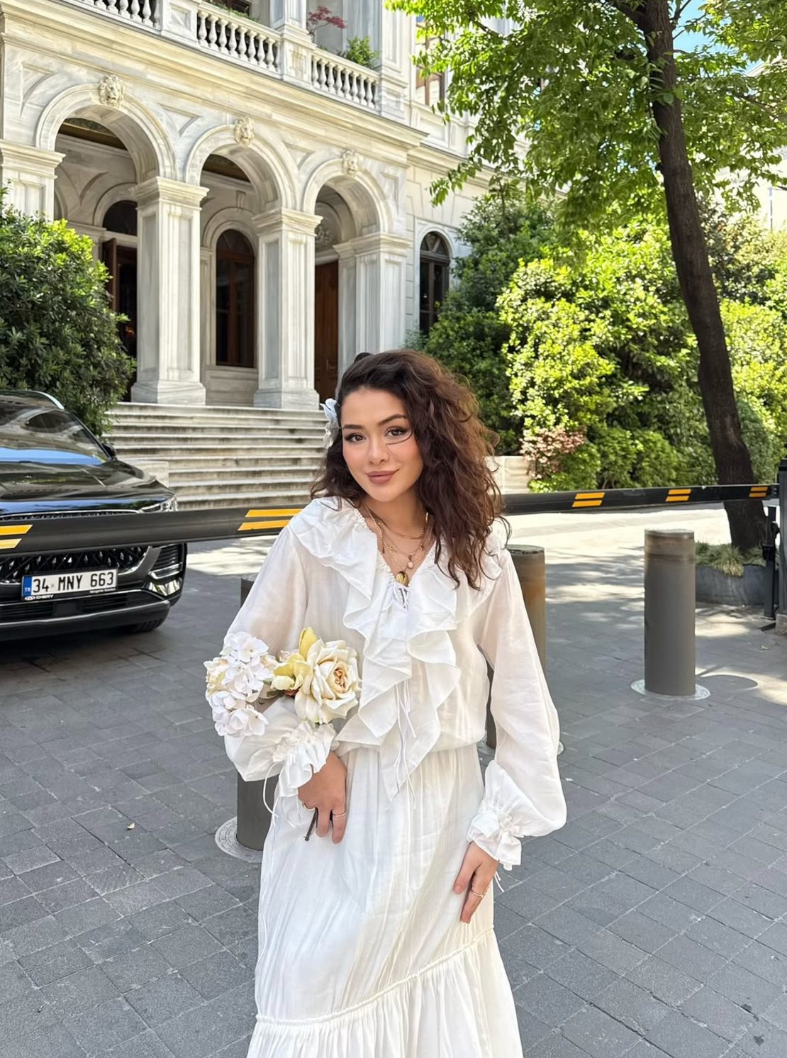 “ Breeze Tie” white - Ефирна Рокля