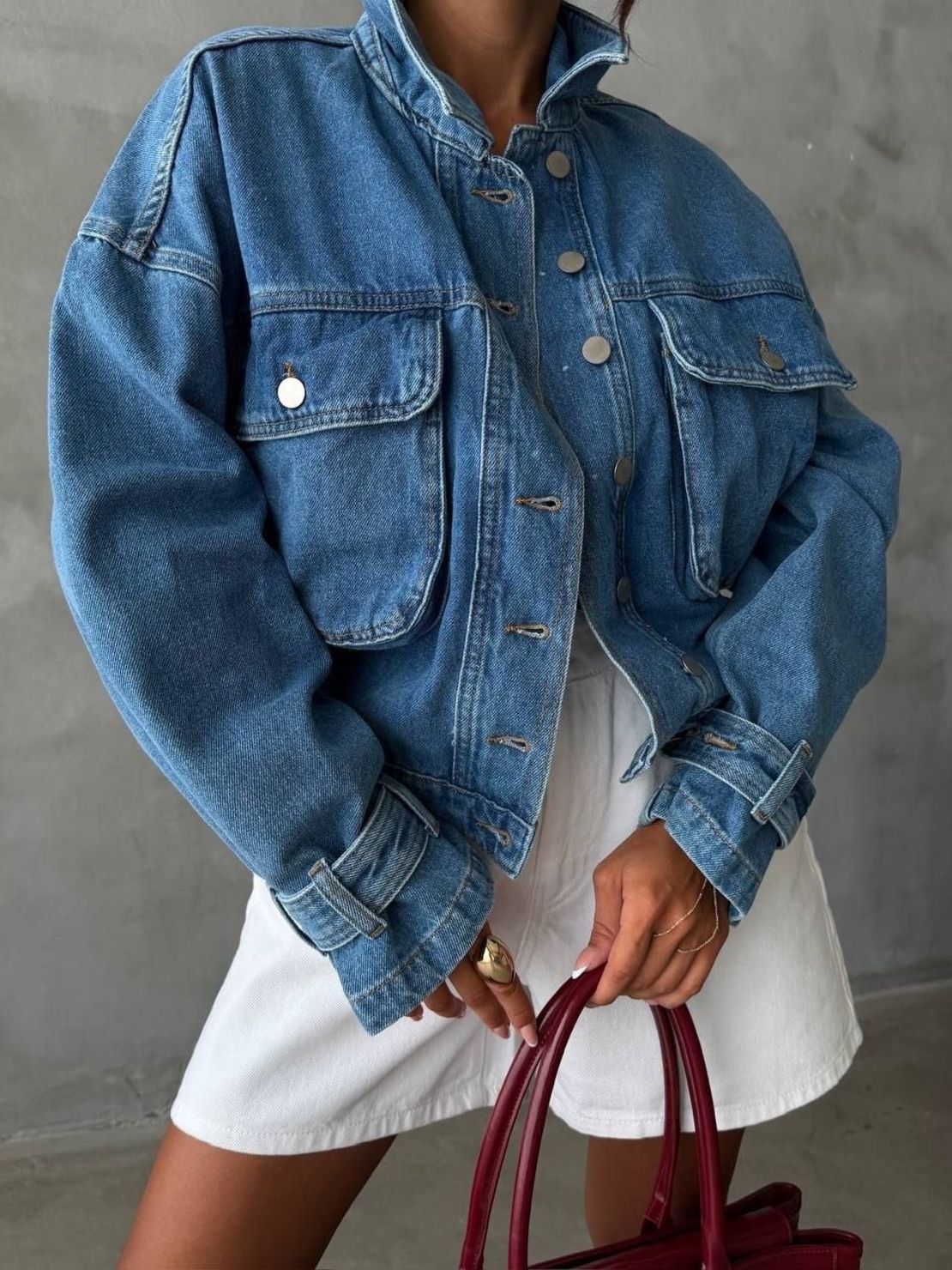 “ Ava” Дамско дънково яке Oversize със свободна кройка