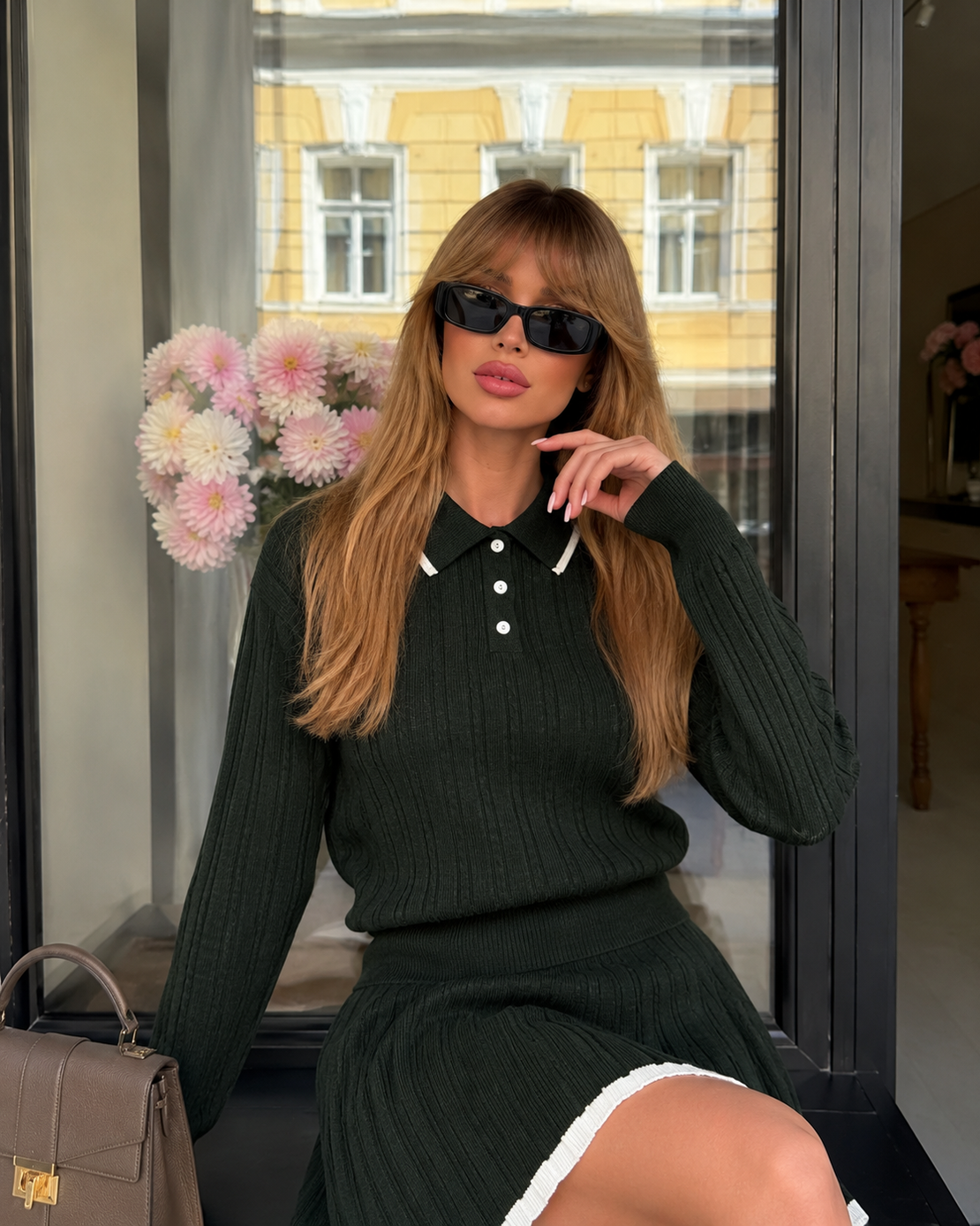 “ Soft Chic” Green - комплект пуловер и пола