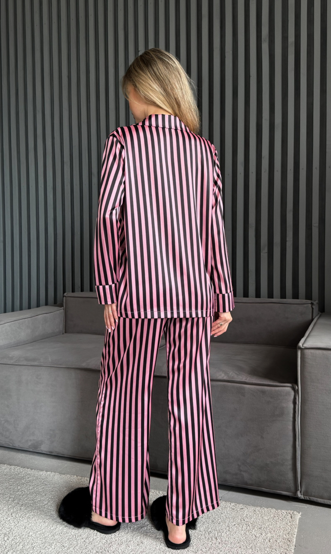 Луксозна сатенена пижама „Silky Dream“ – риза и долнище