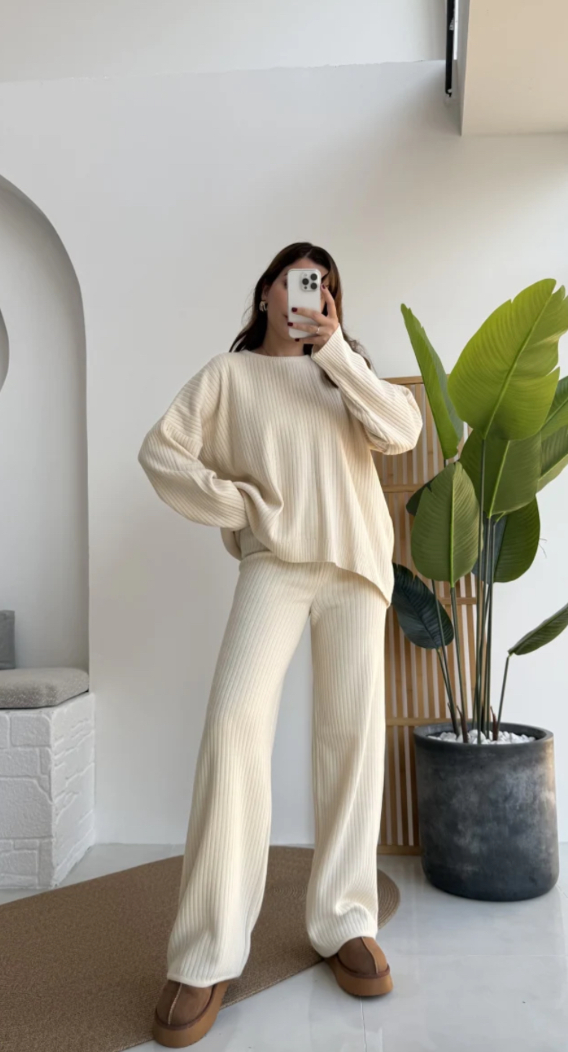 Комплект от финно плетиво в екрю