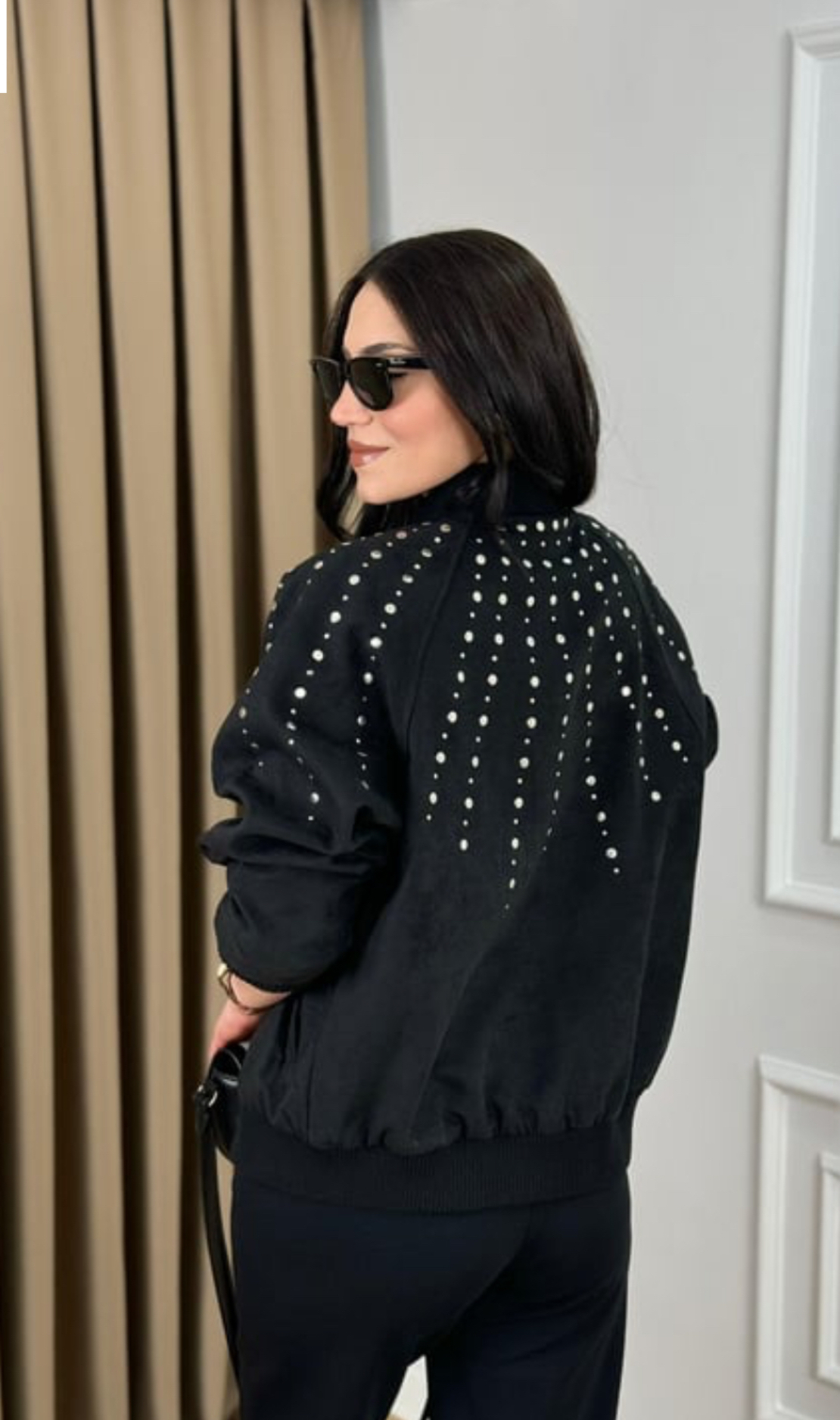 Bomber Chic  Black– яке/бомбър от набук с кабзи