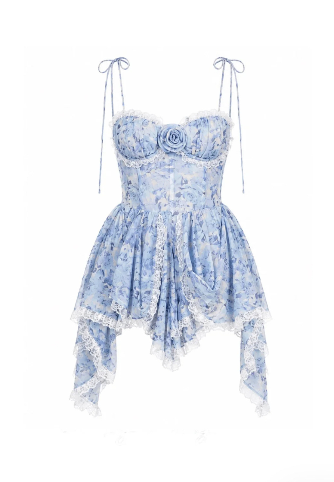 “ Rosette” blue - мини рокля