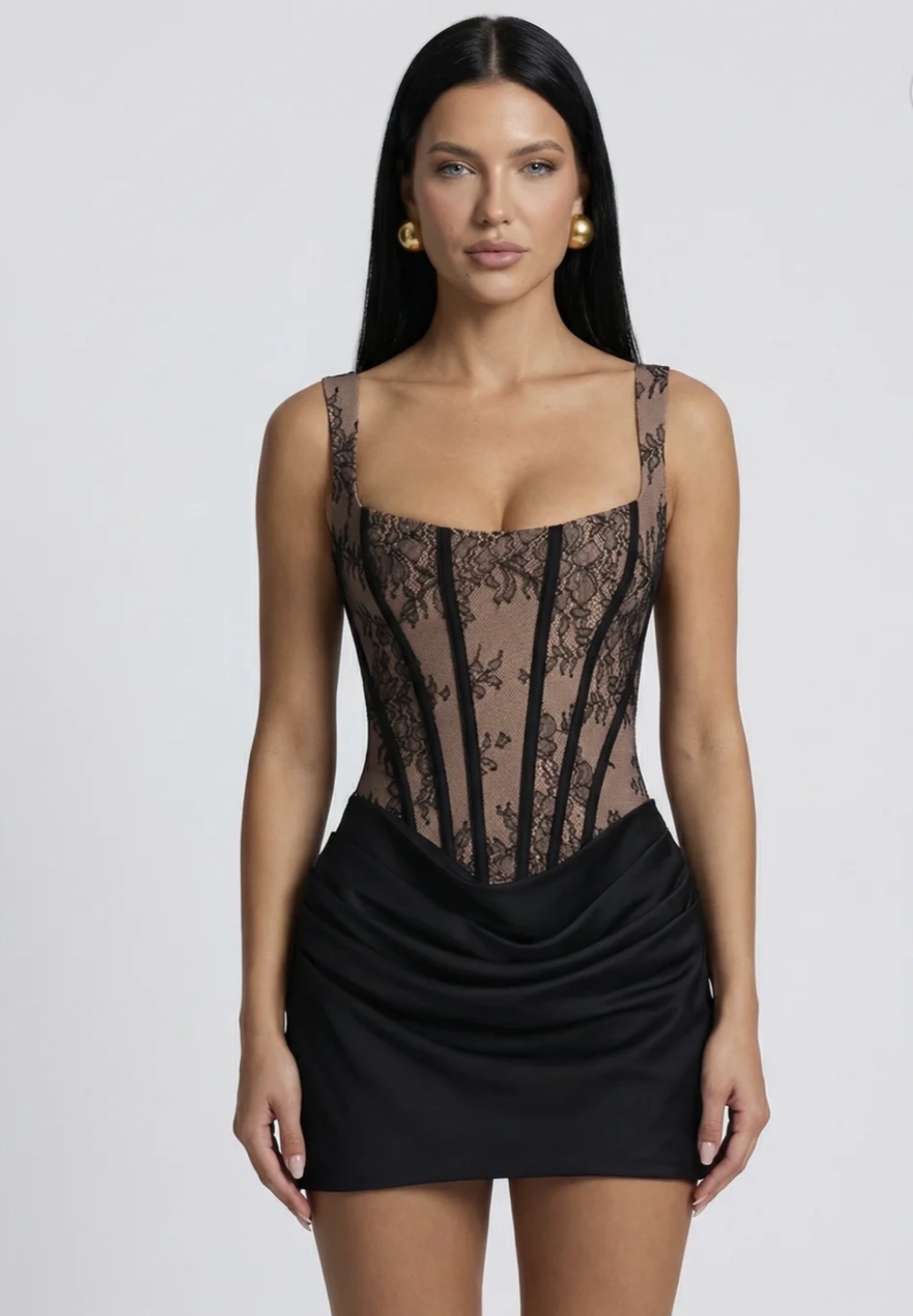 “Aloha Noir Corset Mini Dress “ - Елегантна мини рокля