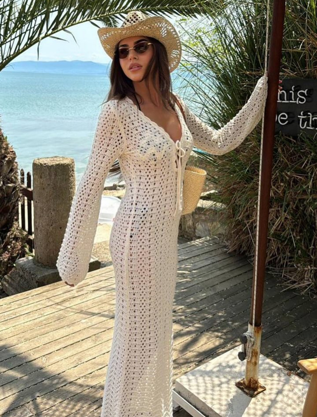 Oceana Backless – дълга плажна рокля ekru