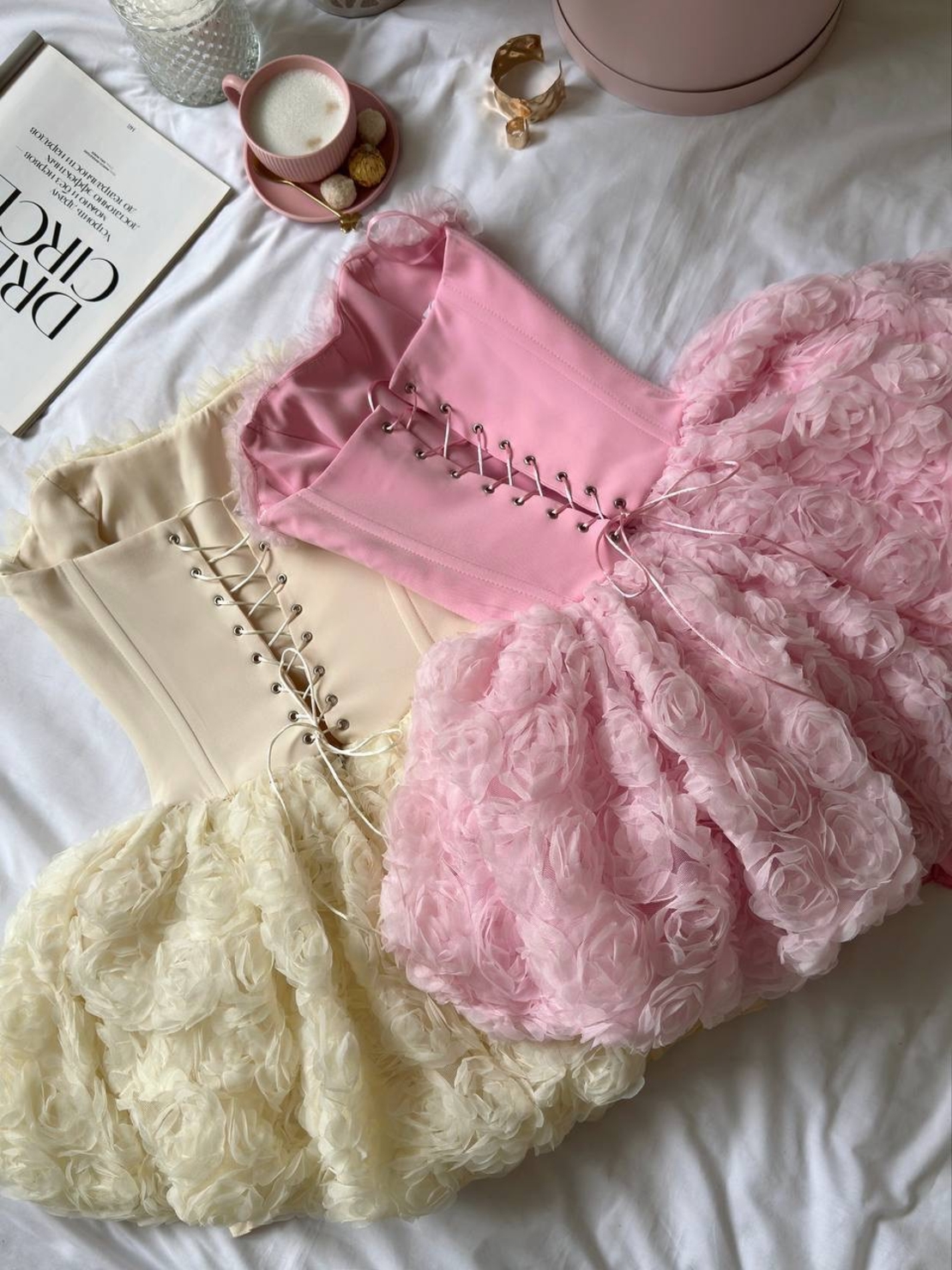 “ Angel Rosé Bloom Corset” Dress - butter