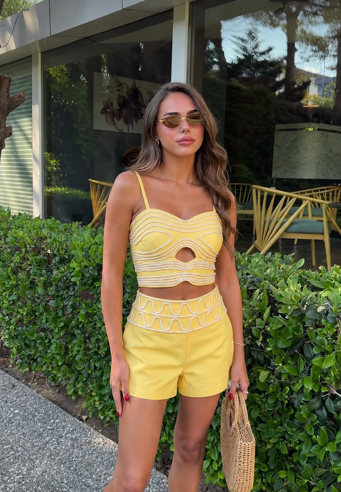 “Summer Glow” yellow – топ и къси панталони