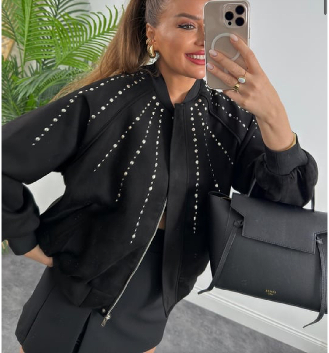 Bomber Chic  Black– яке/бомбър от набук с кабзи