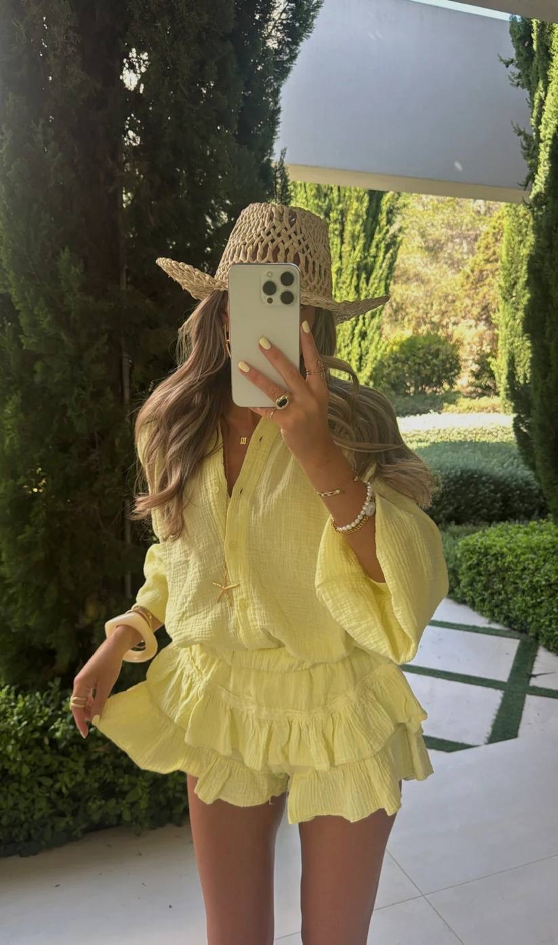 Summer Breeze yellow- Муселинова рокля с шорти