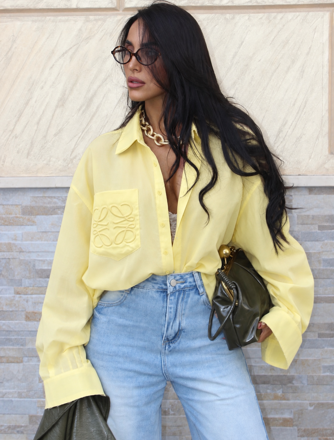 “Loewe Style” yellow - Oversize риза