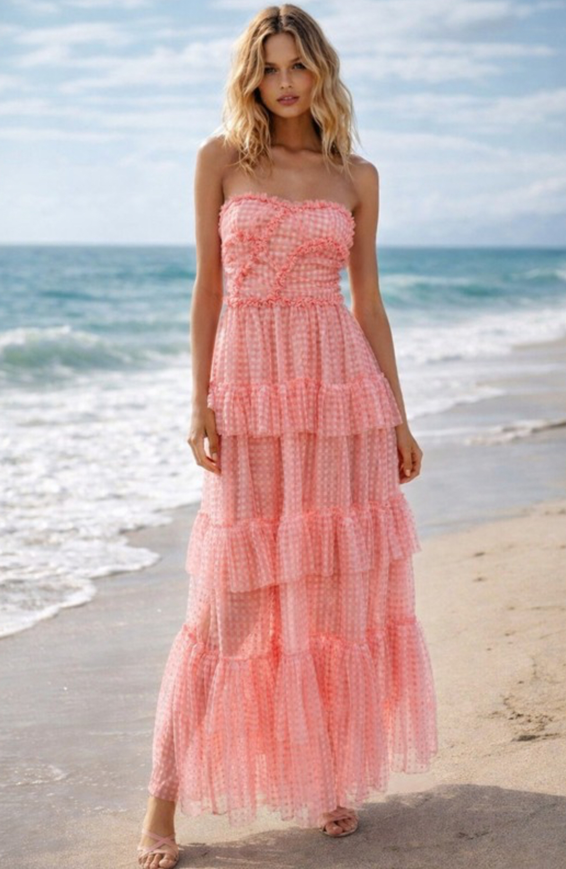 “ Rosalie Blush Maxi Dress” - елегантна рокля