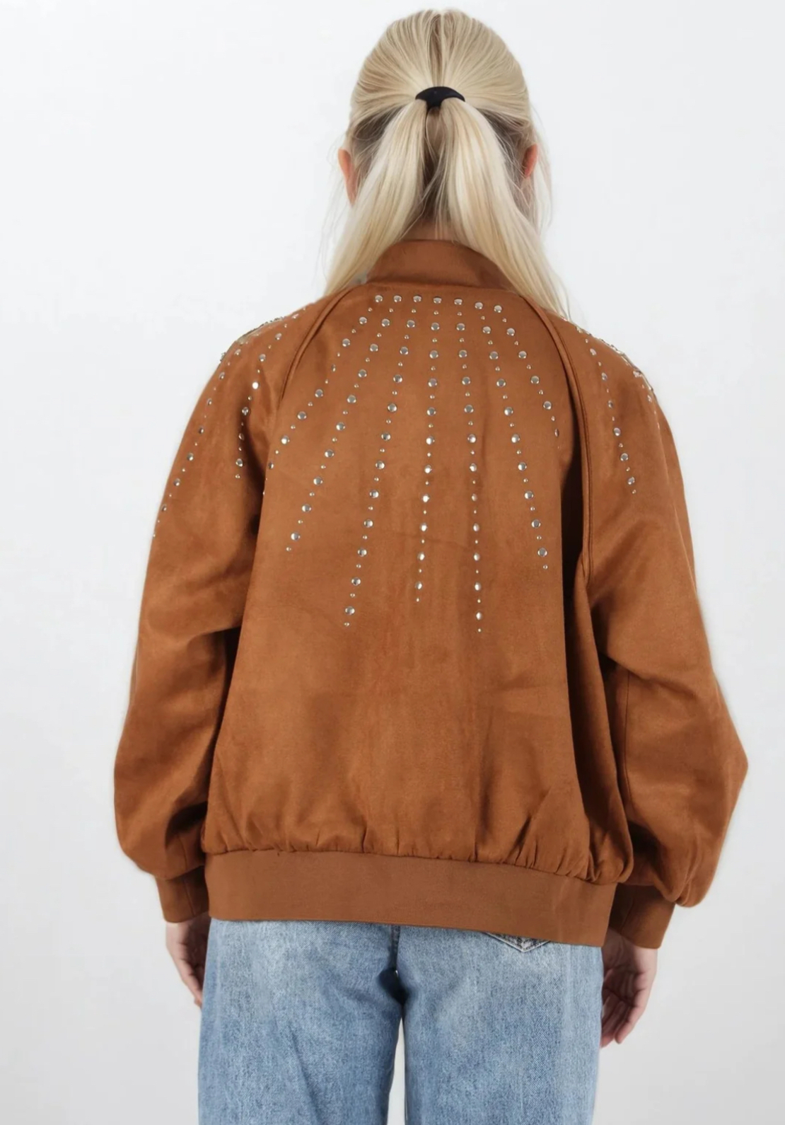 Bomber Chic Brown - яке/бомбър от набук с кабзи