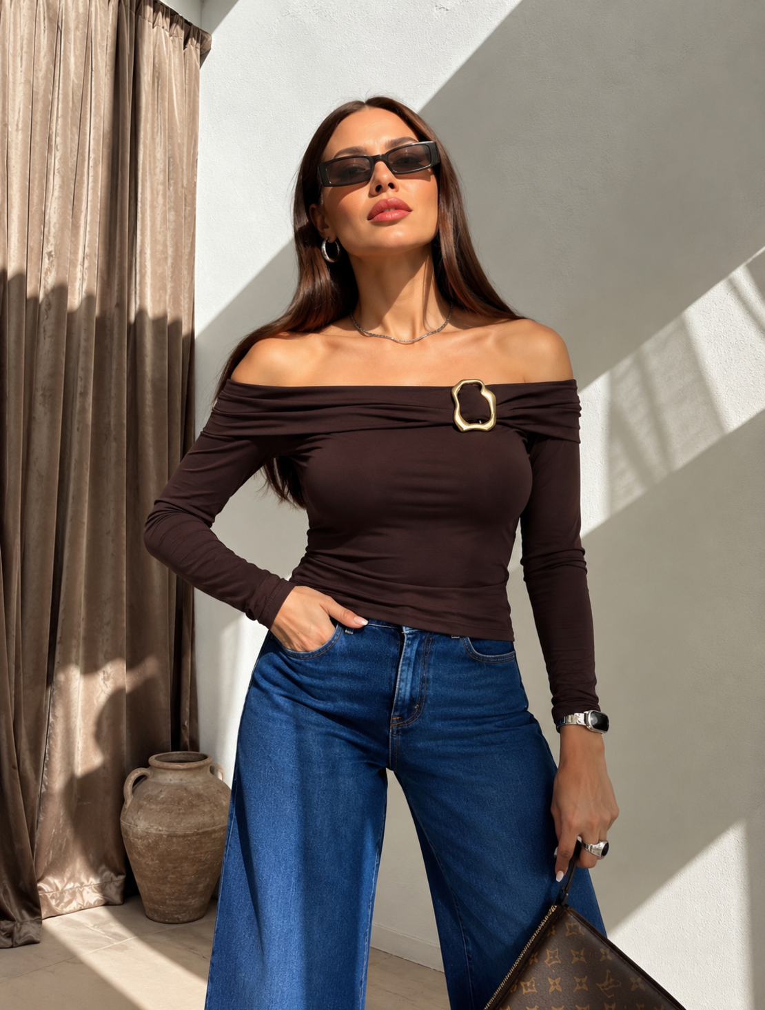 “ Mocha Off-Shoulder “ - Блуза