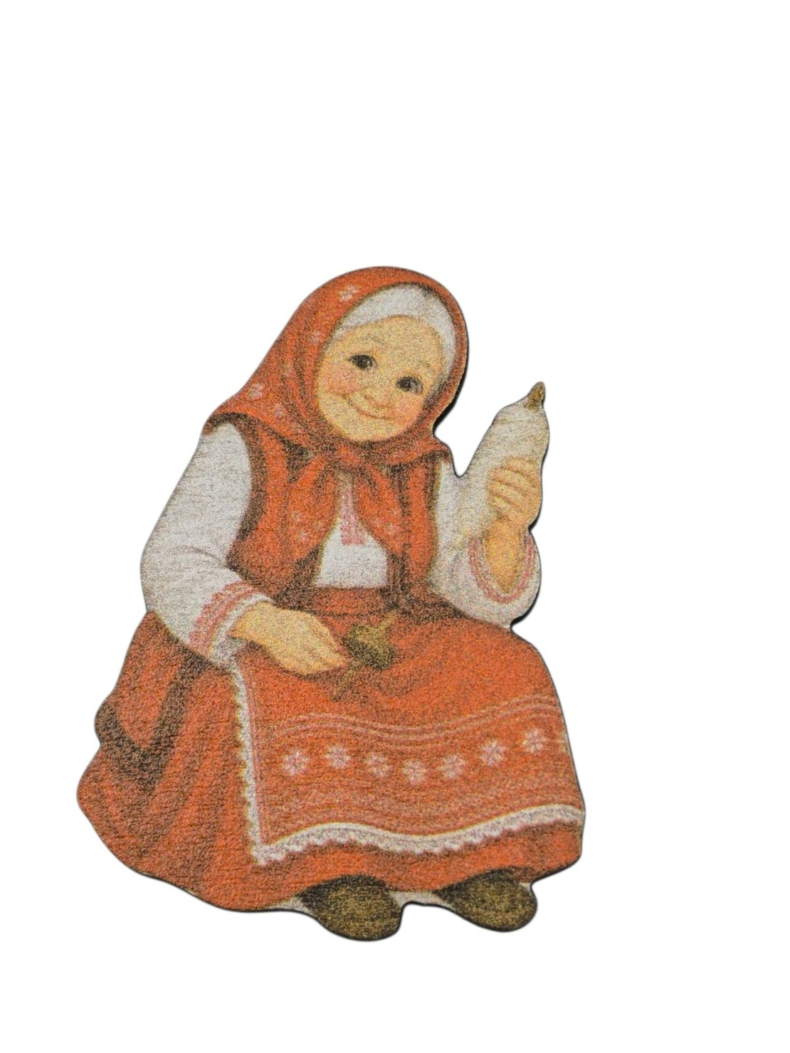 Цветна дървена  фигурка на баба Марта-10бр.