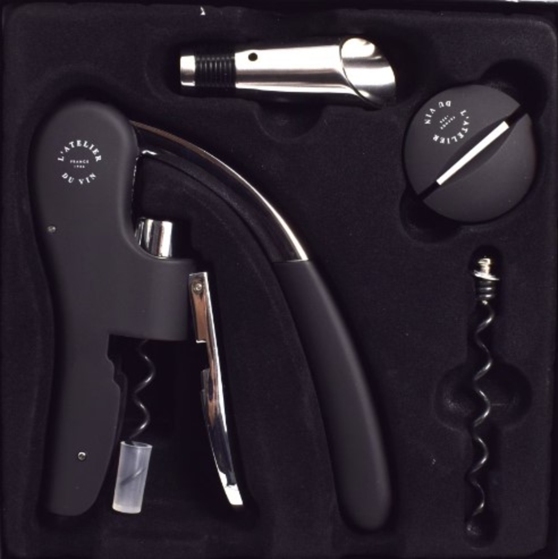 Комплект за вино L' Atelier Du Vin Sommelier set, 4бр, Oeno Collection, Черен