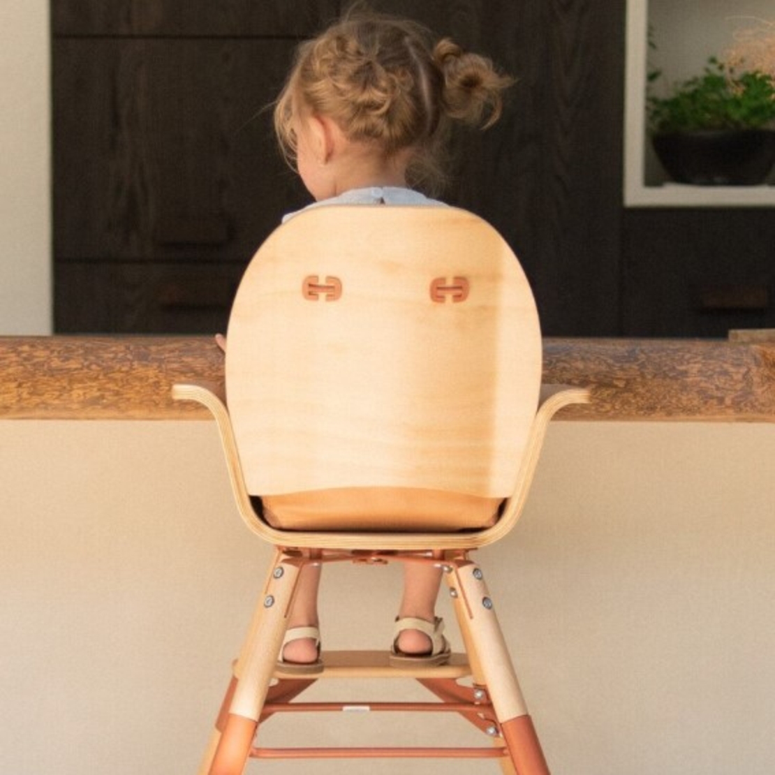 Дървен Трапезен стол Childhome Evowood Natural/Rust