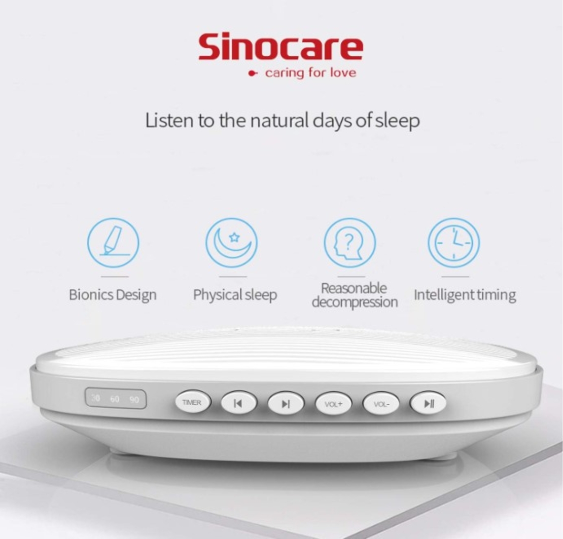 Машина за бял шум - Sinocare звукова машина с 20 естествени звука и множество нива на сила на звука, захранвана от USB, преносима машина за сънна терапия за бебета/възрастни, които спят или релаксират у дома и в офиса.