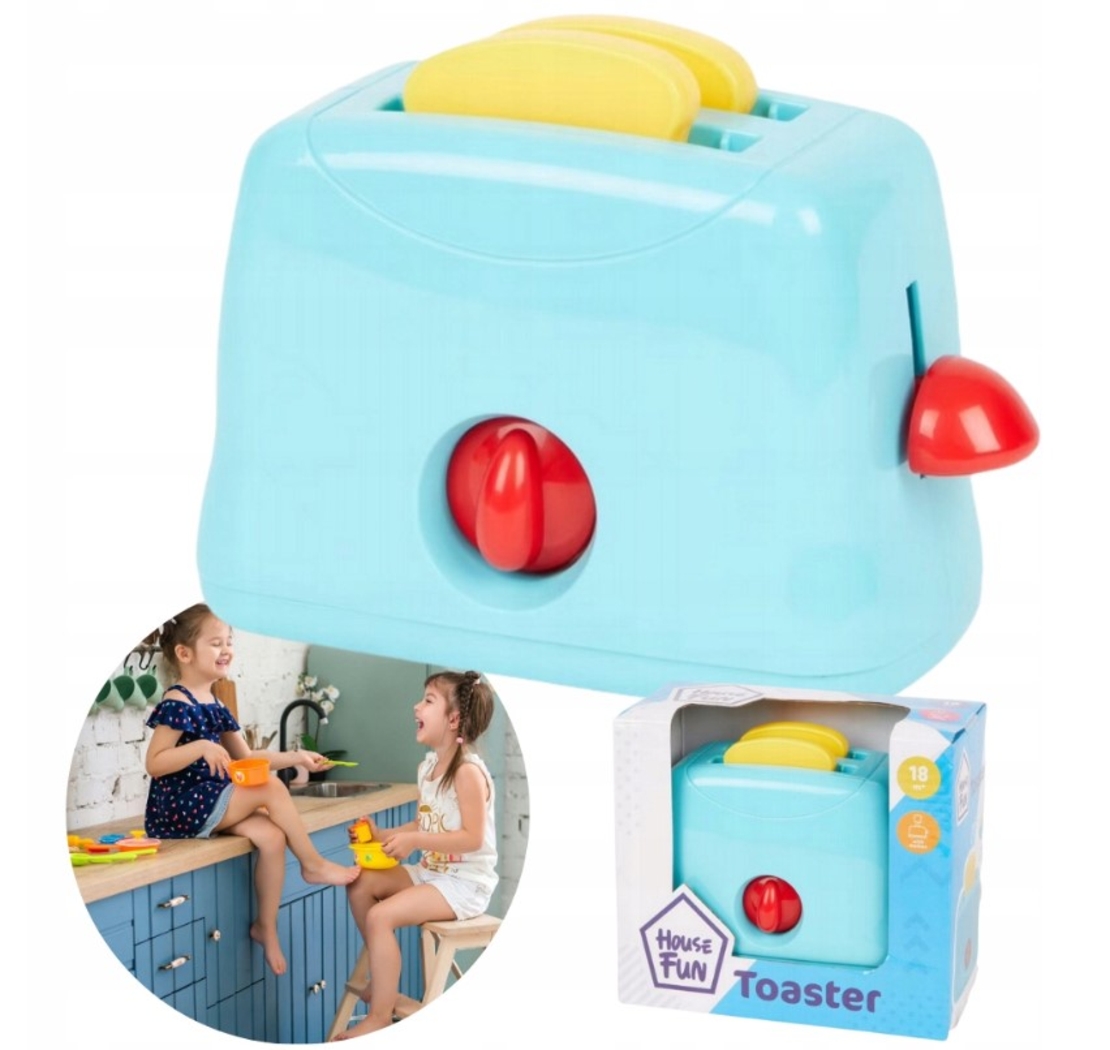 ДЕТСКА КУХНЕНСКА ИГРАЧКА ТОСТЕР, СИН, 18М+, ЗАБАВЛЕНИЕ В КУХНЯТА