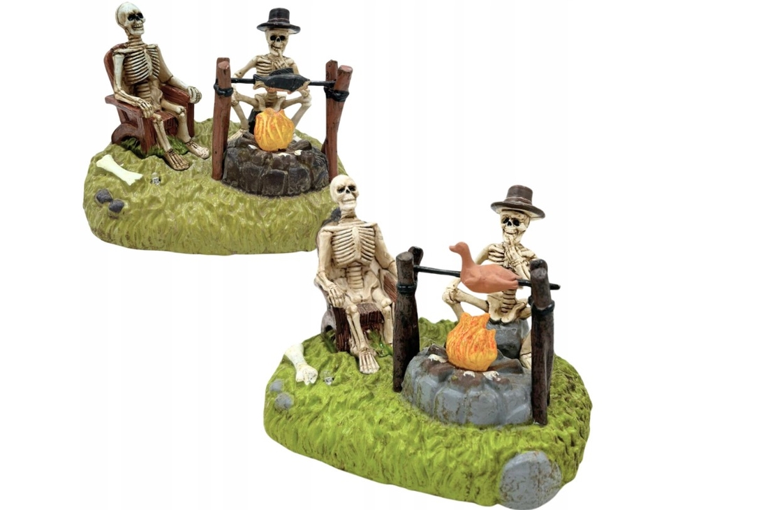 LED ДЕКОРАЦИЯ УКРАШЕНИЕ ХЕЛОУИН ФИГУРА ГОРЕЩ ОГЪН СКЕЛЕТИ КРАЙ ОГЪНЯ