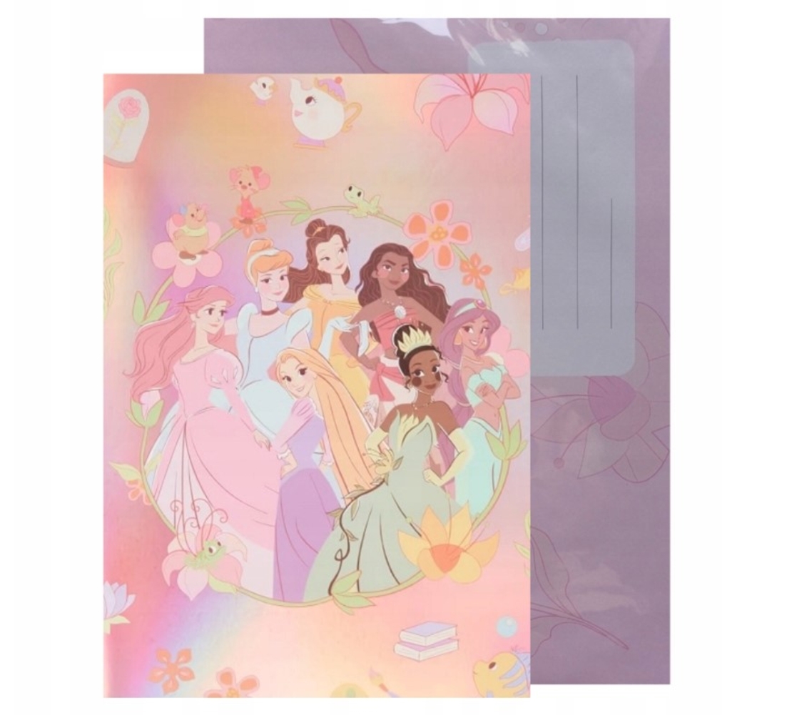 XXL ХОЛОГРАФСКА ПОДАРЪЧНА КАРТИЧКА  С ПЛИК С ПРИНЦЕСА, ФОРМАТ А4, ДЕТСКА, ДИСНИ