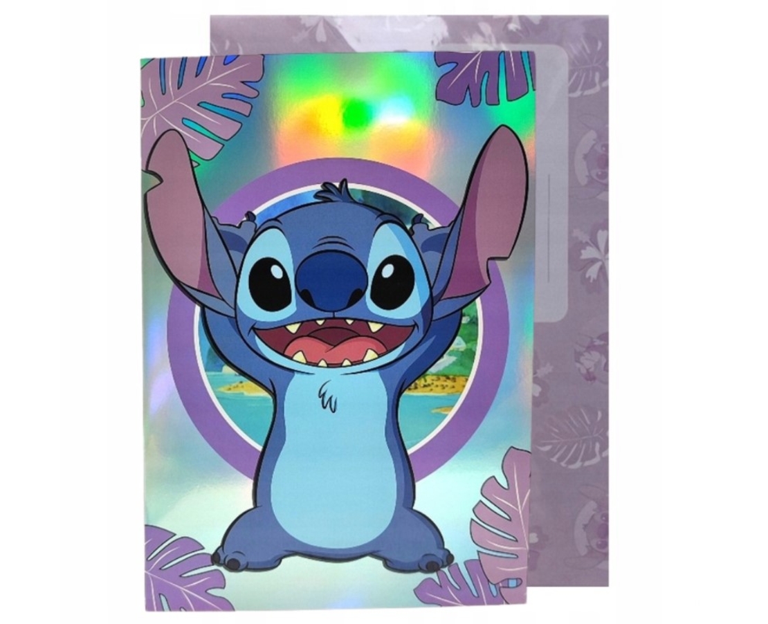 XXL ХОЛОГРАФСКА КАРТИЧКА ЗА РОЖДЕН ДЕН ПРАЗНИК  А4 С ПЛИК ДЕТСКА ПРИКАЗКА Stich