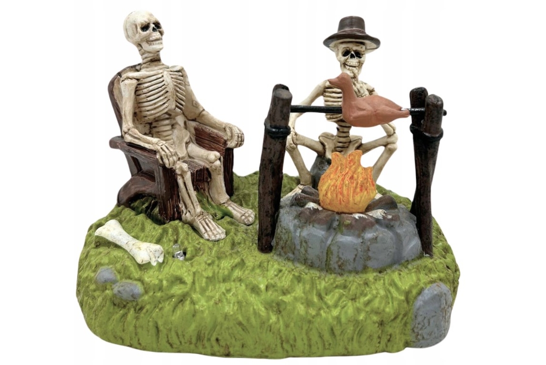 LED ДЕКОРАЦИЯ УКРАШЕНИЕ ХЕЛОУИН ФИГУРА ГОРЕЩ ОГЪН СКЕЛЕТИ КРАЙ ОГЪНЯ