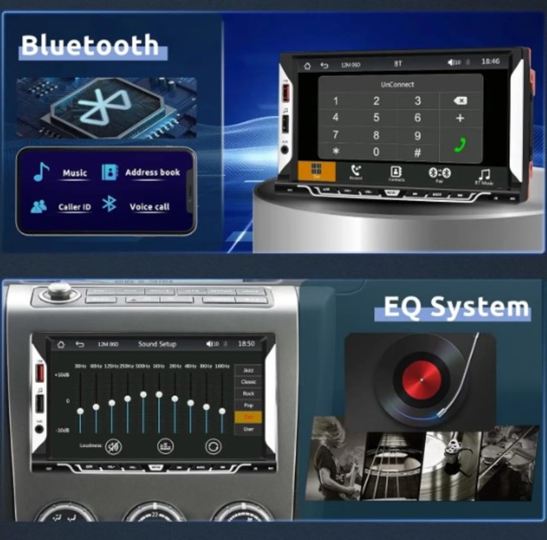 Hodozzy SH3AM5HI 2-din Android автомобилно радио GPS WiFi камера 7-инчов сензорен екран