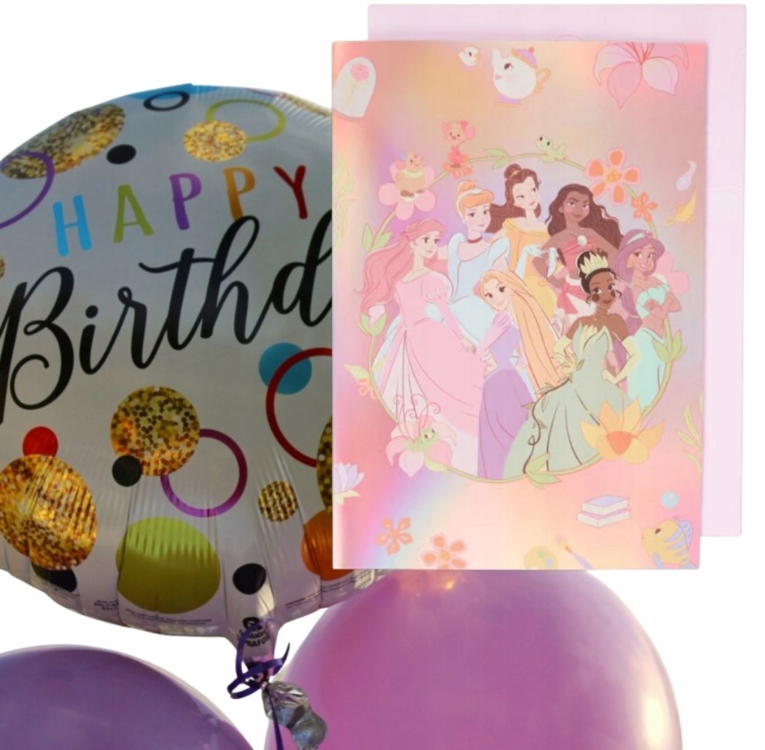XXL ХОЛОГРАФСКА ПОДАРЪЧНА КАРТИЧКА  С ПЛИК С ПРИНЦЕСА, ФОРМАТ А4, ДЕТСКА, ДИСНИ