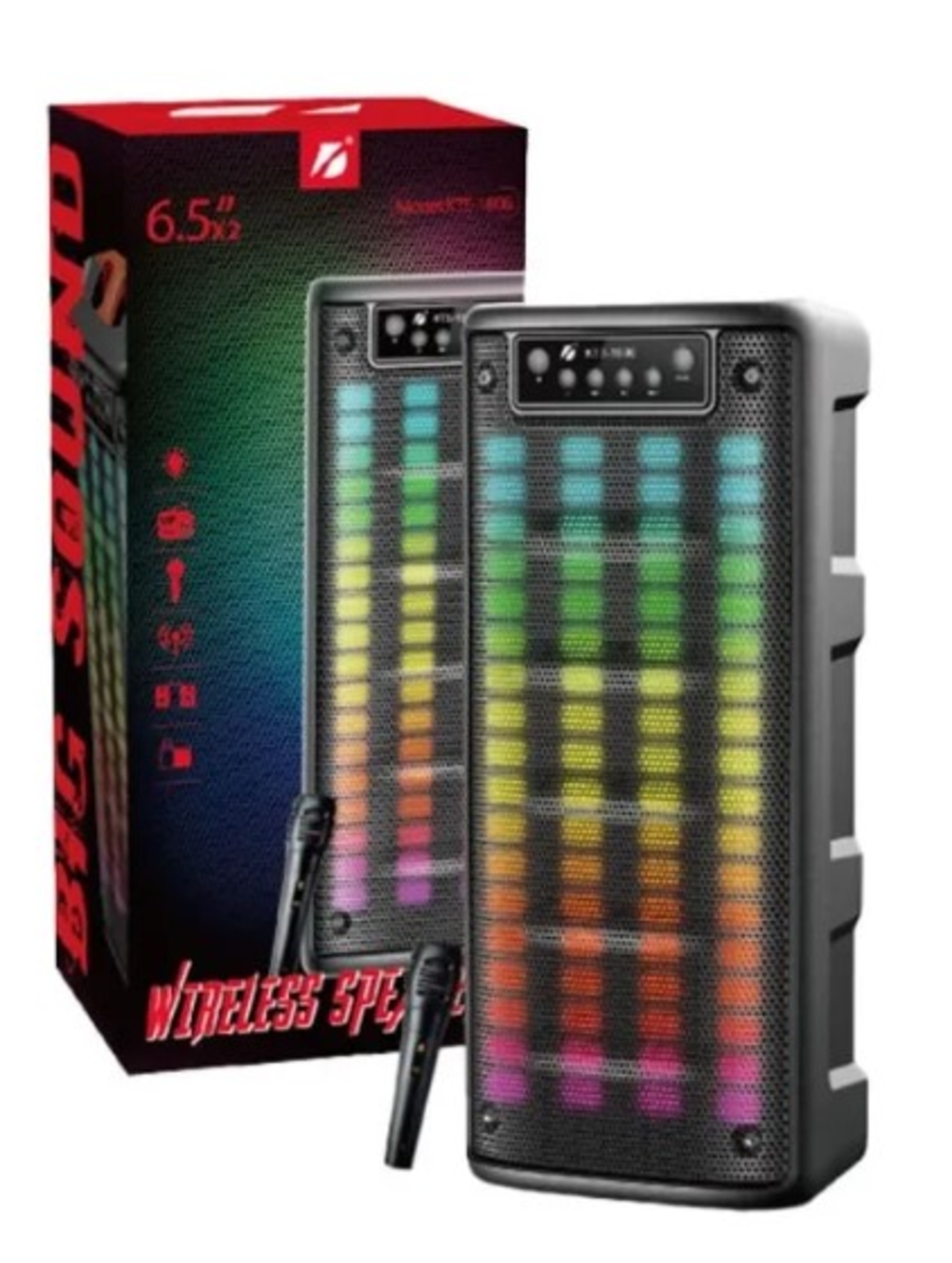 Караоке тонколона с Bluetooth KTS-1806 2х6,5'' и подарък микрофон