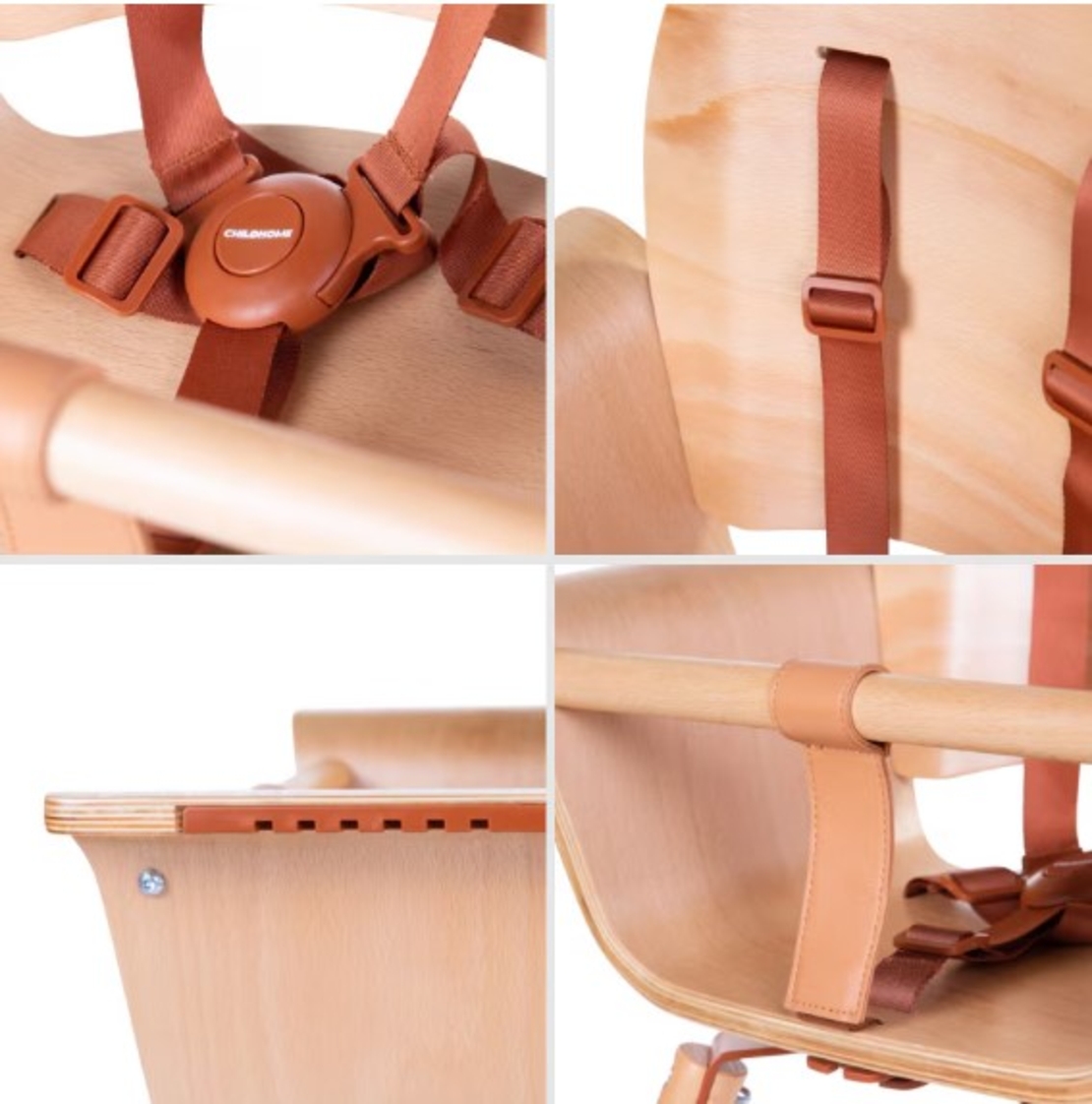 Дървен Трапезен стол Childhome Evowood Natural/Rust