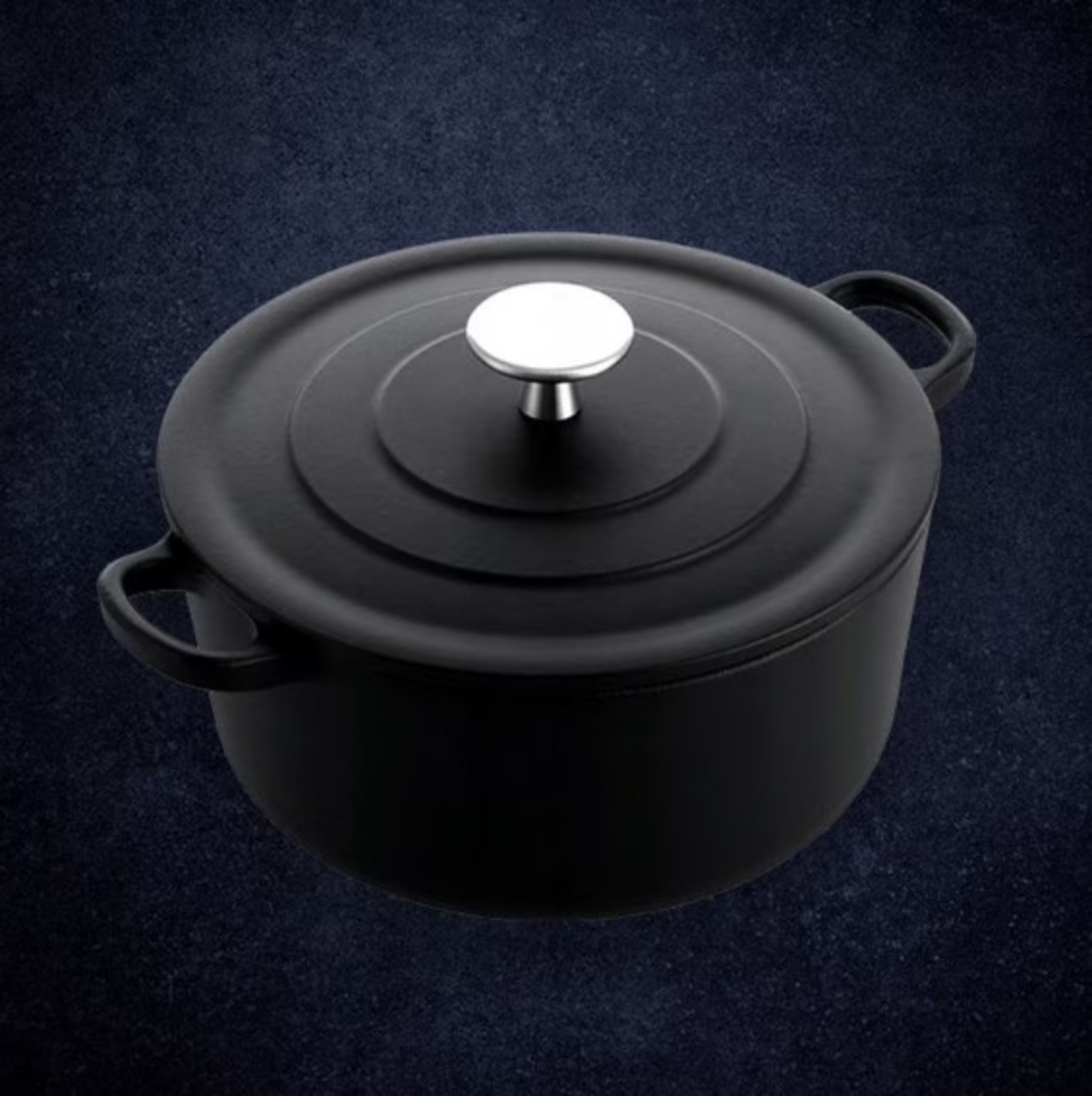 Чугунена тенджера Royal van Kempen & Begeer , 3.3L, 22см, Фурна до 260C, Индукция, Черен